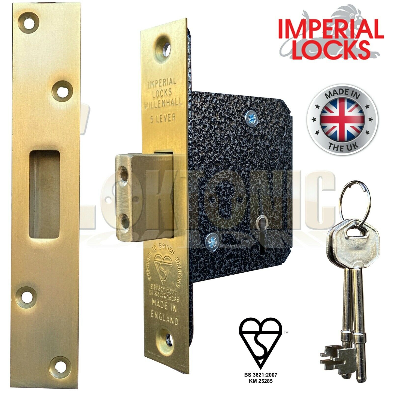 Imperial Lock BS362 British Standard Heavy Duty 5 Lever Mortice Deadlock - Image 3