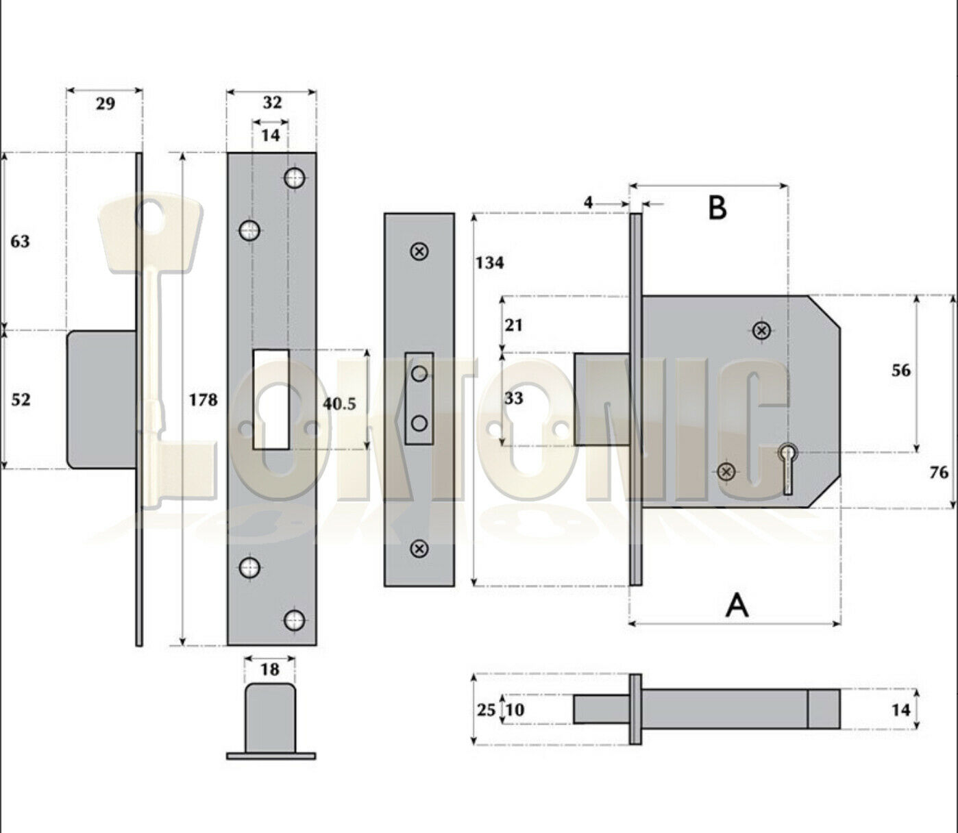 Imperial Lock BS362 British Standard Heavy Duty 5 Lever Mortice Deadlock - Image 6