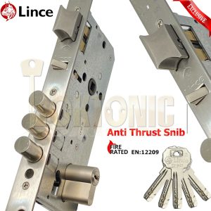 Lince 3 BOLT High Security Mortice Euro Sash Lock Case 5 Dimple Key Fire EN12209