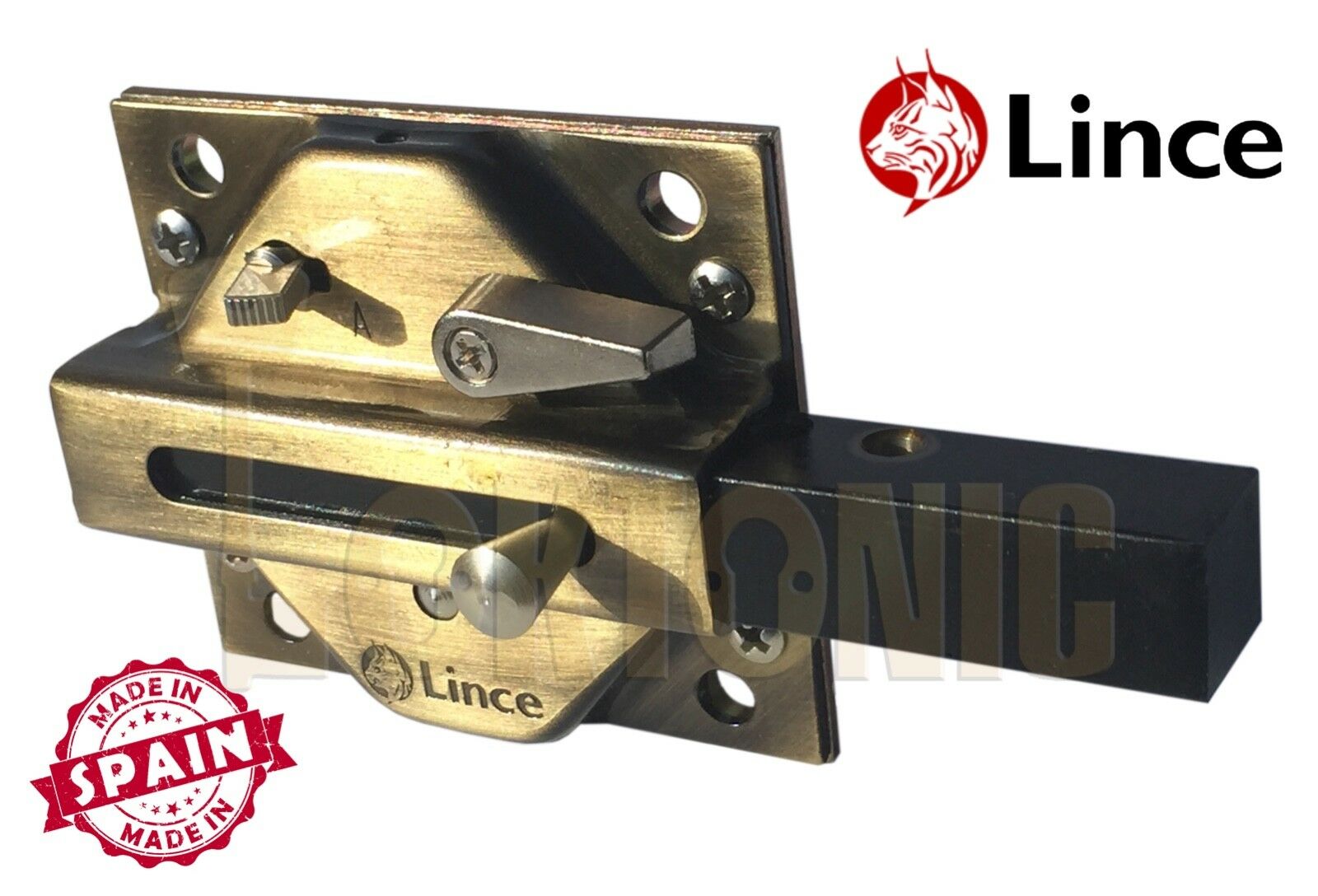 Lince High Security Heavy Duty Garden Side Gate Shed Garage Sliding Bolt Lock - Image 4