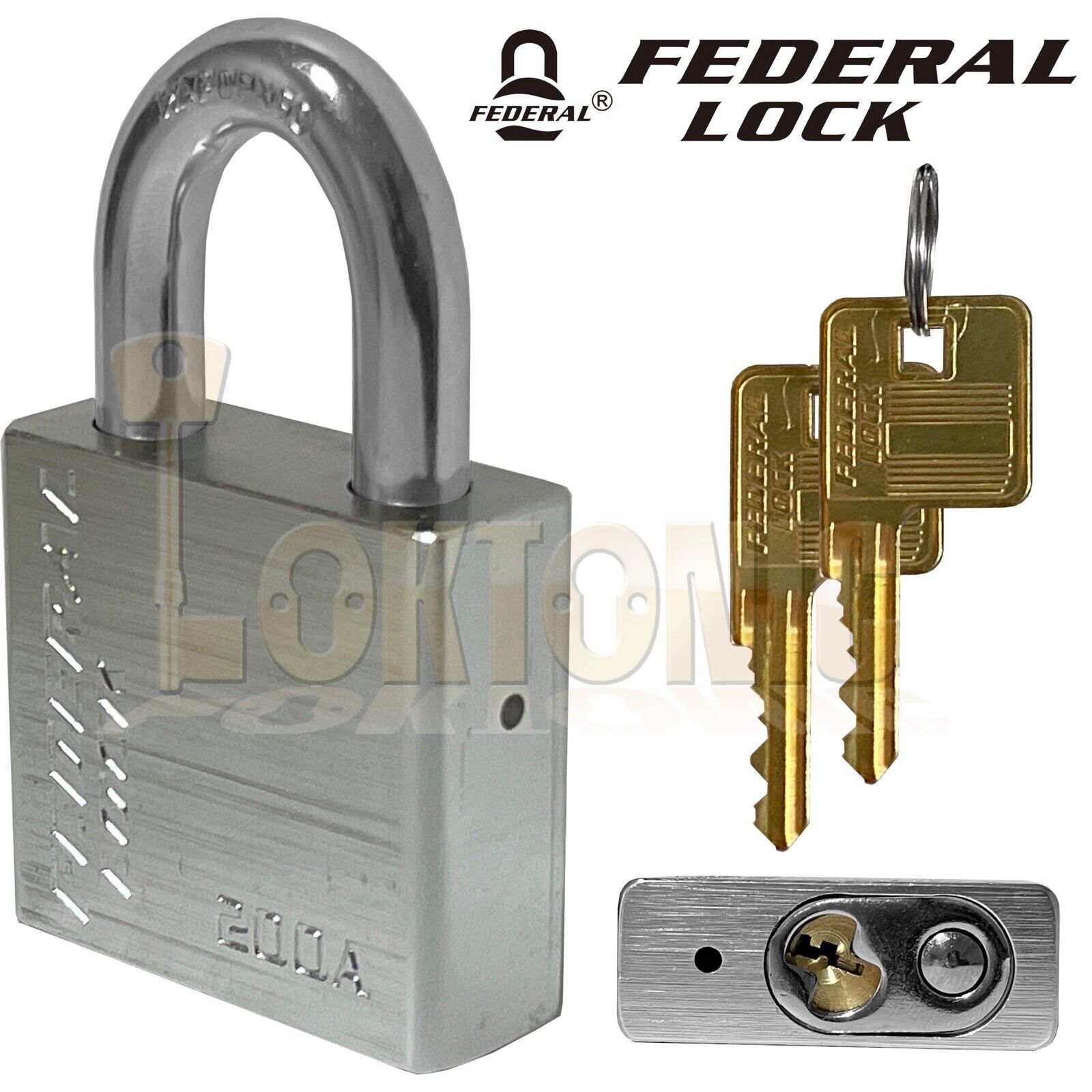 Federal 200A 50mm High Security Weather Resistant Solid Aluminium Padlock - Image 10