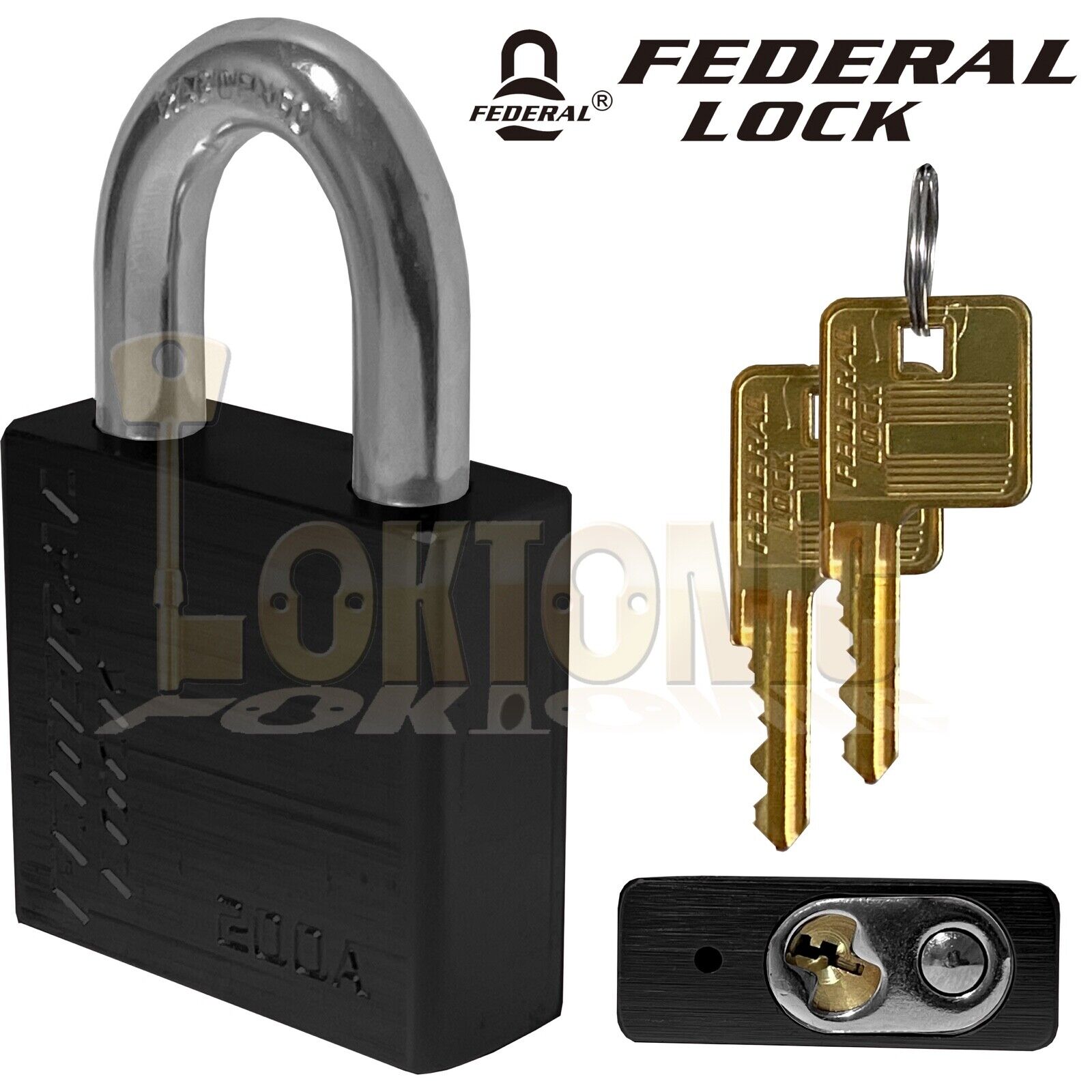 Federal 200A 50mm High Security Weather Resistant Solid Aluminium Padlock - Image 4
