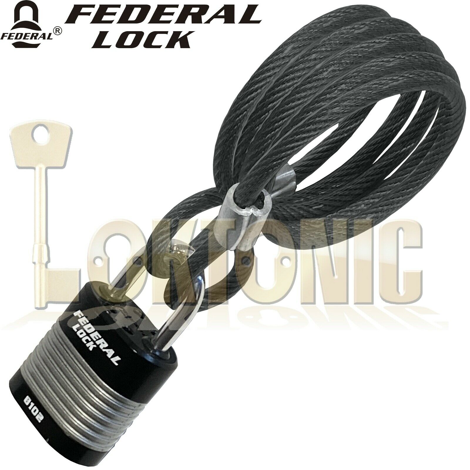 Federal Bike Bicycle Security 6.3mm Spiral Steel Cable Chain And 44mm Padlock - Image 6