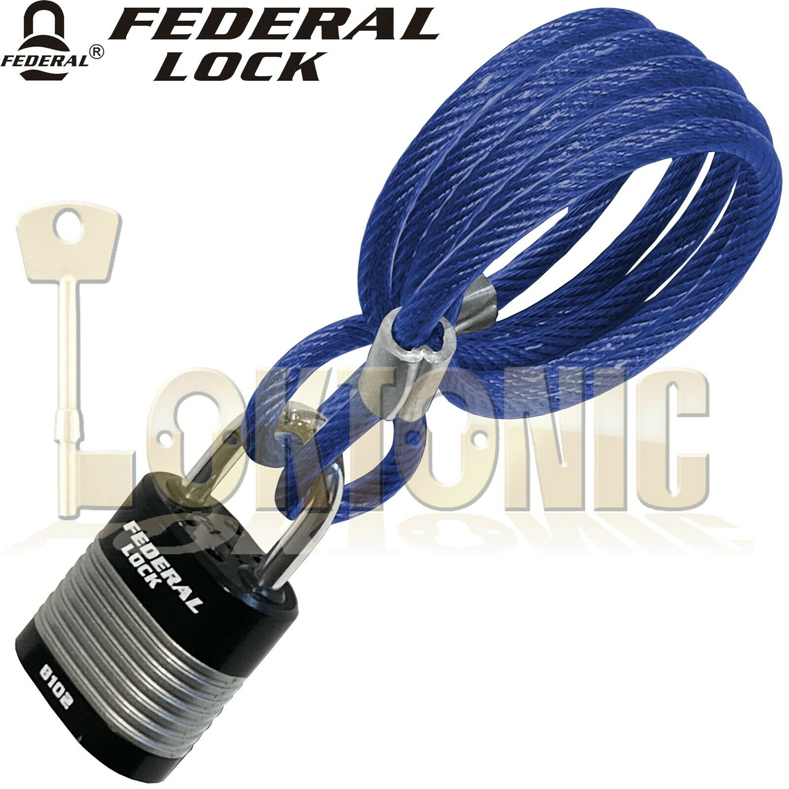 Federal Bike Bicycle Security 6.3mm Spiral Steel Cable Chain And 44mm Padlock - Image 5