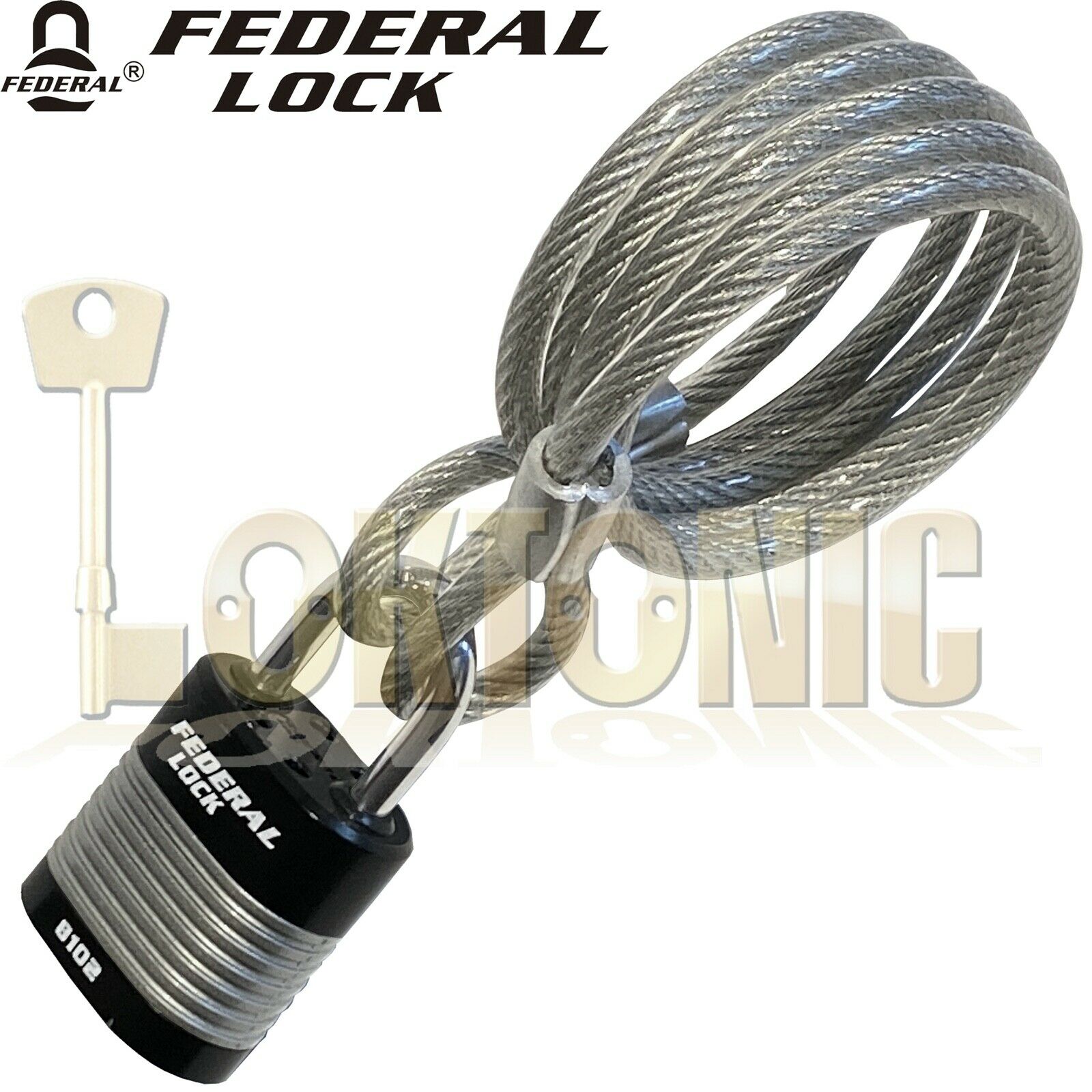 Federal Bike Bicycle Security 6.3mm Spiral Steel Cable Chain And 44mm Padlock - Image 7