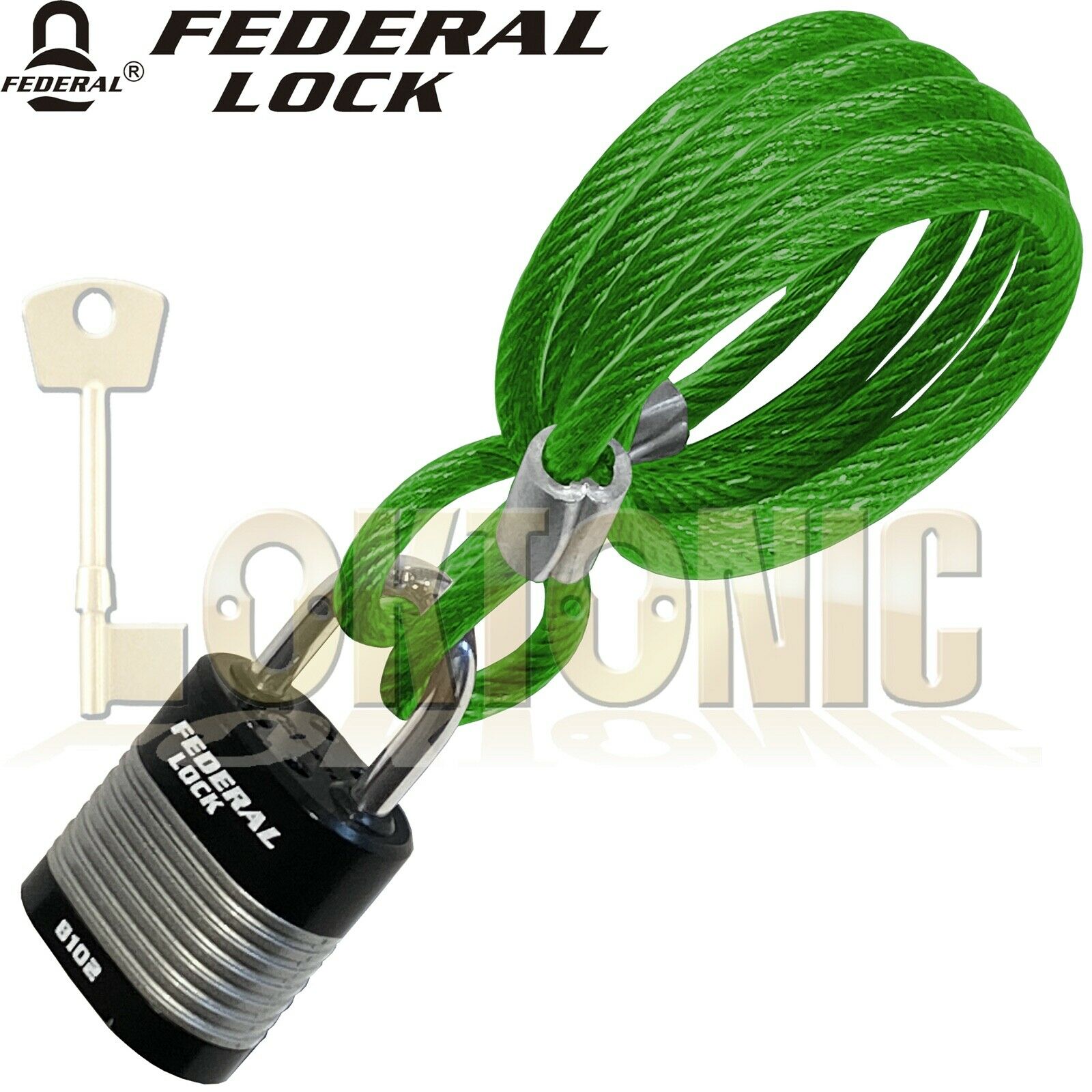 Federal Bike Bicycle Security 6.3mm Spiral Steel Cable Chain And 44mm Padlock - Image 8