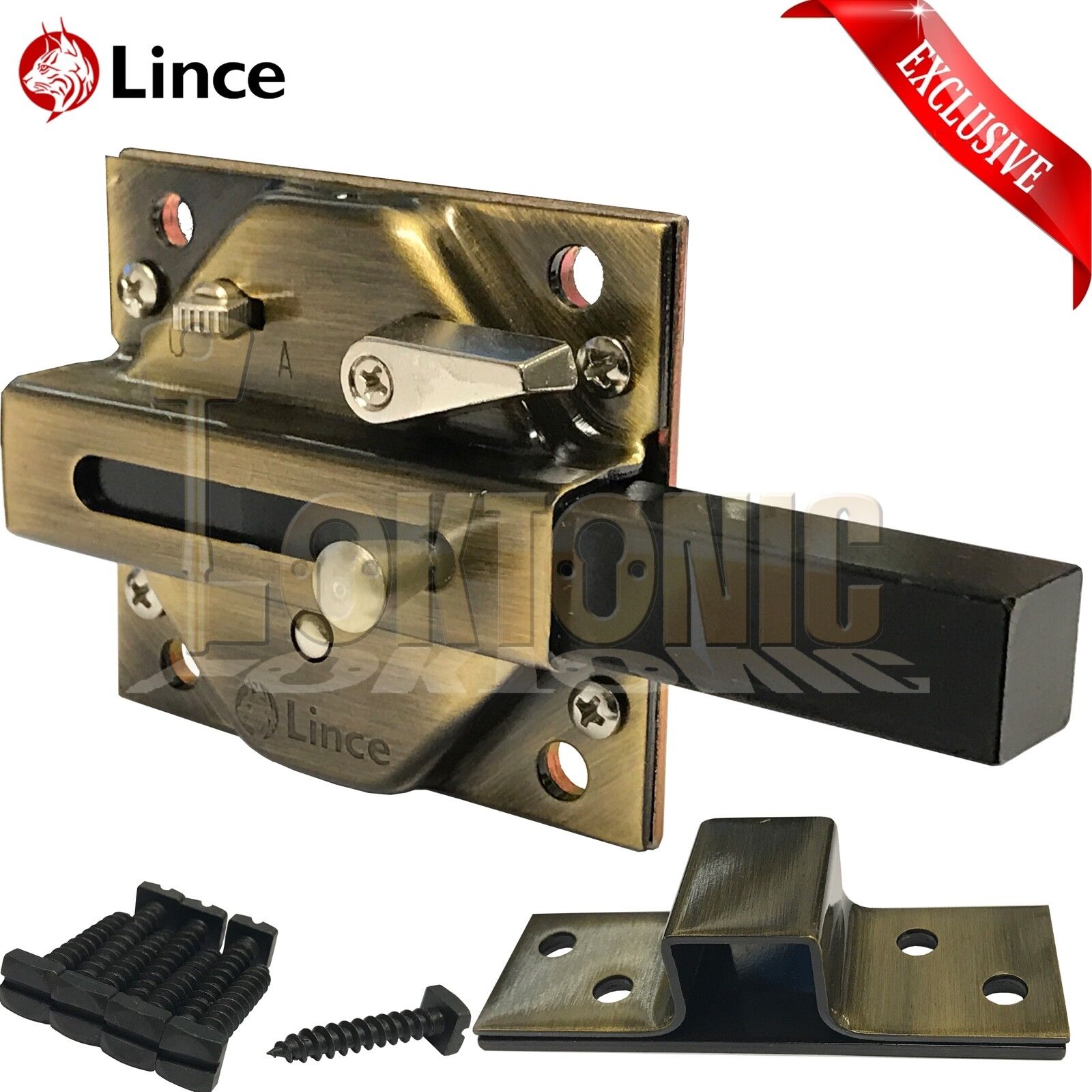 Lince High Security Heavy Duty Garden Side Gate Shed Garage Sliding Bolt Lock - Image 7
