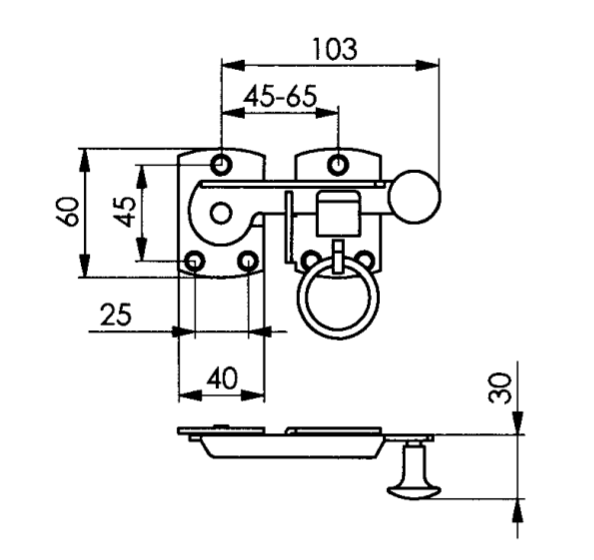 AMF Shutter Steel Latch Zinc-Plated Garden Gate Shed Barn Made in Germany - Image 3