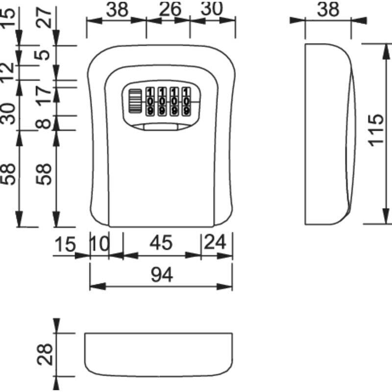 Arrone Outdoor Security Home Wall Mounted 4Digit Combination Key Safe Lock Box - Image 6