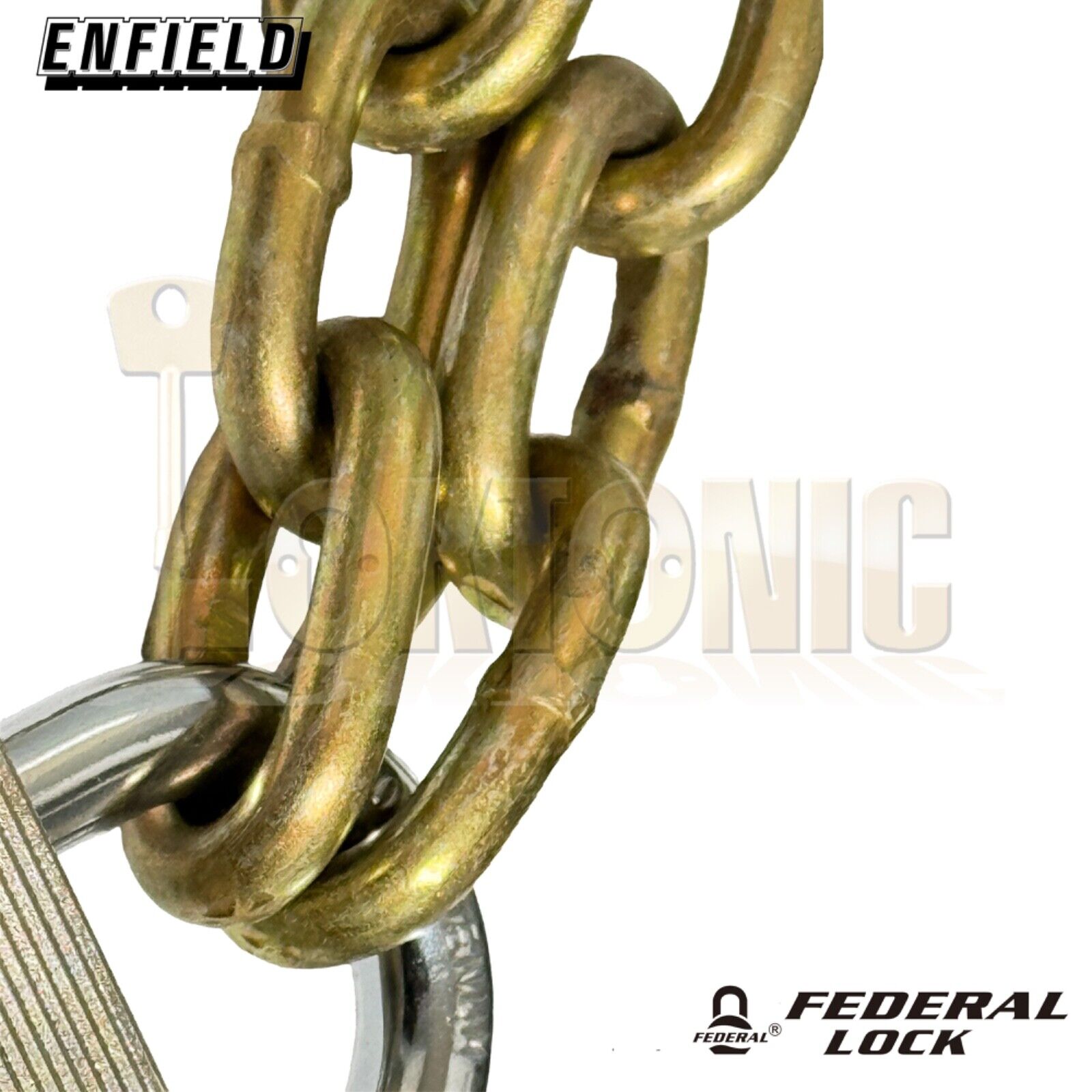 Enfield 8mm Through Hardened Steel Chain 65mm Padlock Bike Bicycle Sheds Gates - Image 4