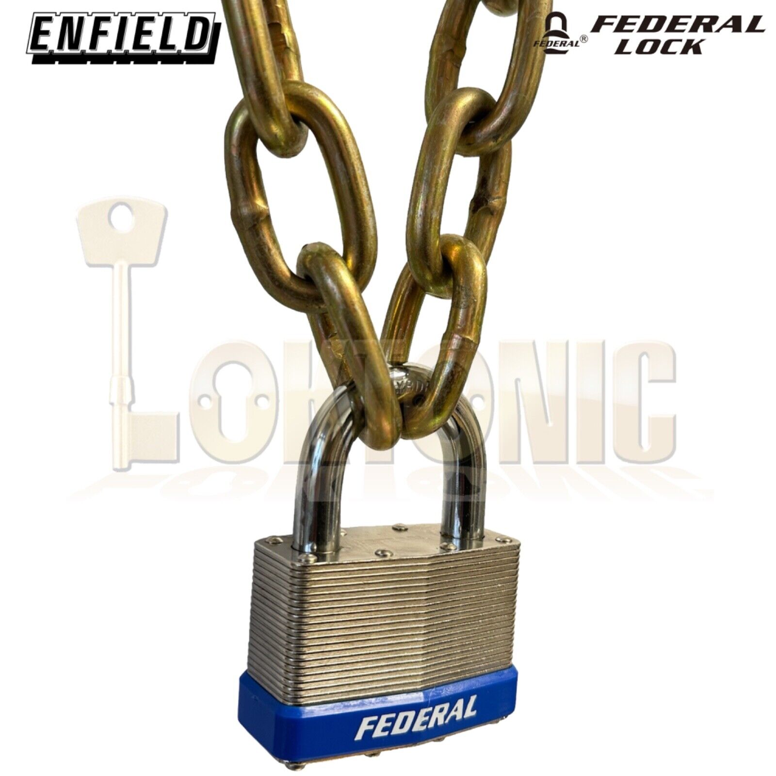 Enfield 8mm Through Hardened Steel Chain 65mm Padlock Bike Bicycle Sheds Gates - Image 6