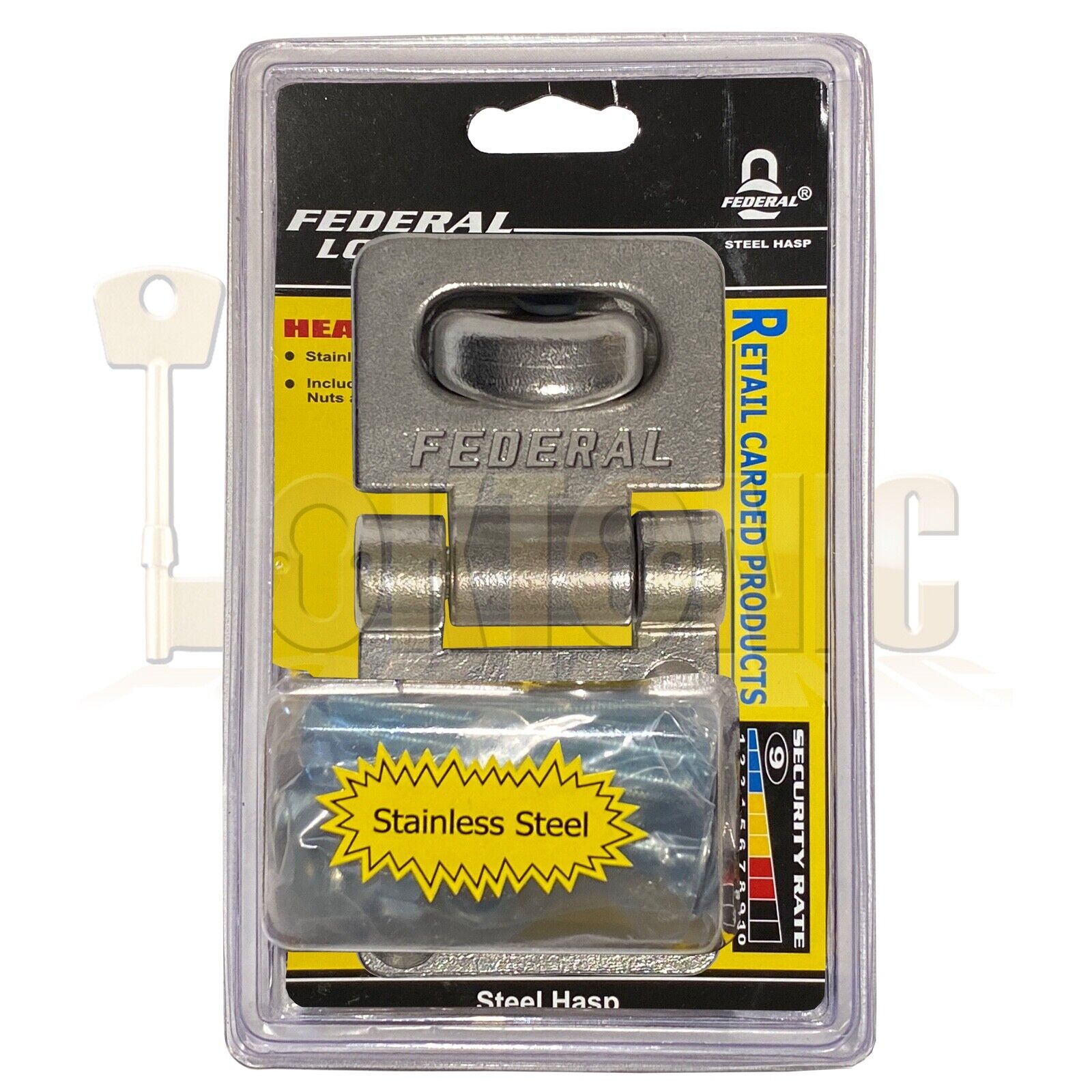 Federal FD702SS Heavy Duty Stainless Steel Van Shed Garage Hasp & Staple - Image 6