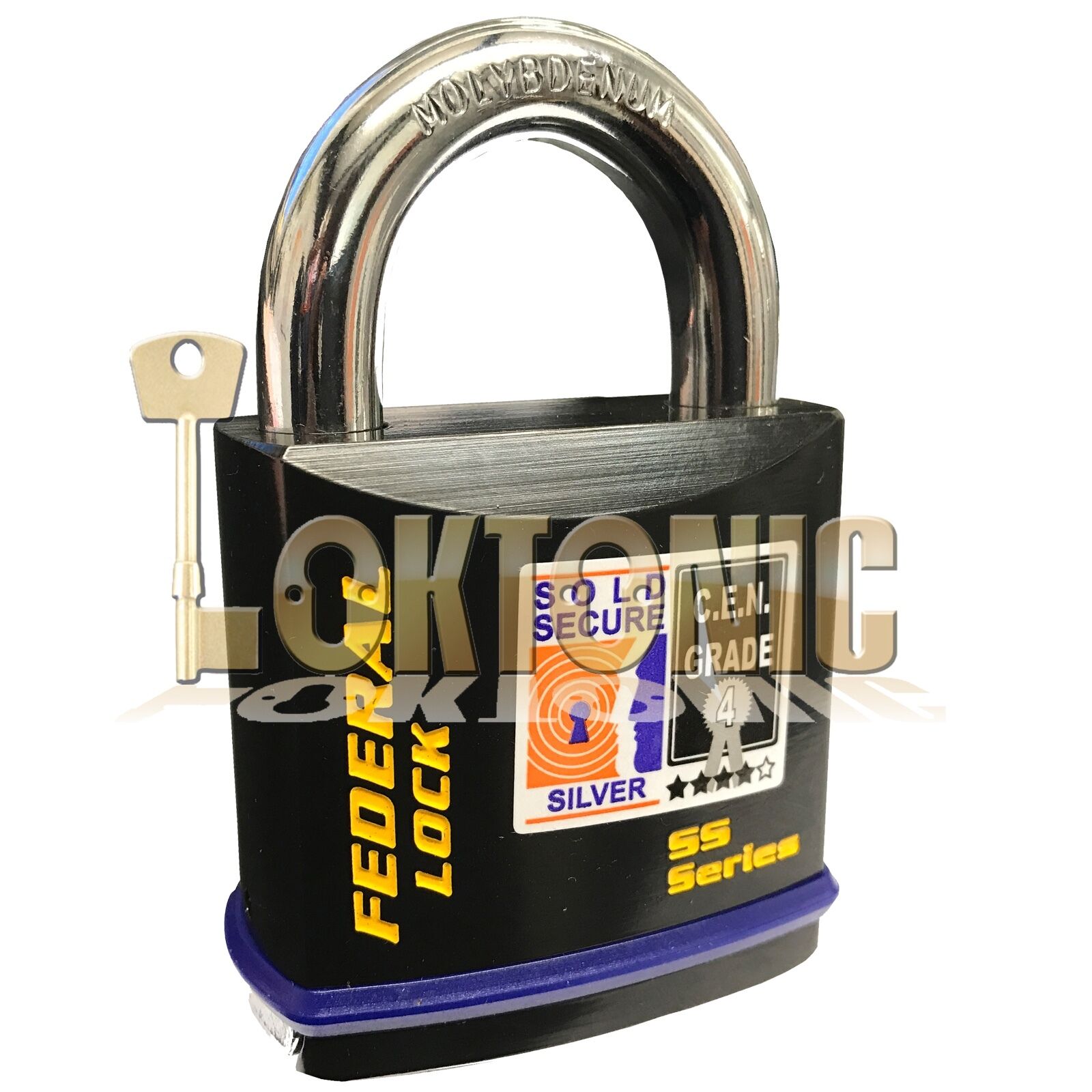 Federal FD730 Sold Secure Silver CEN 4 Super Heavy Duty Solid Steel Padlocks - Image 3