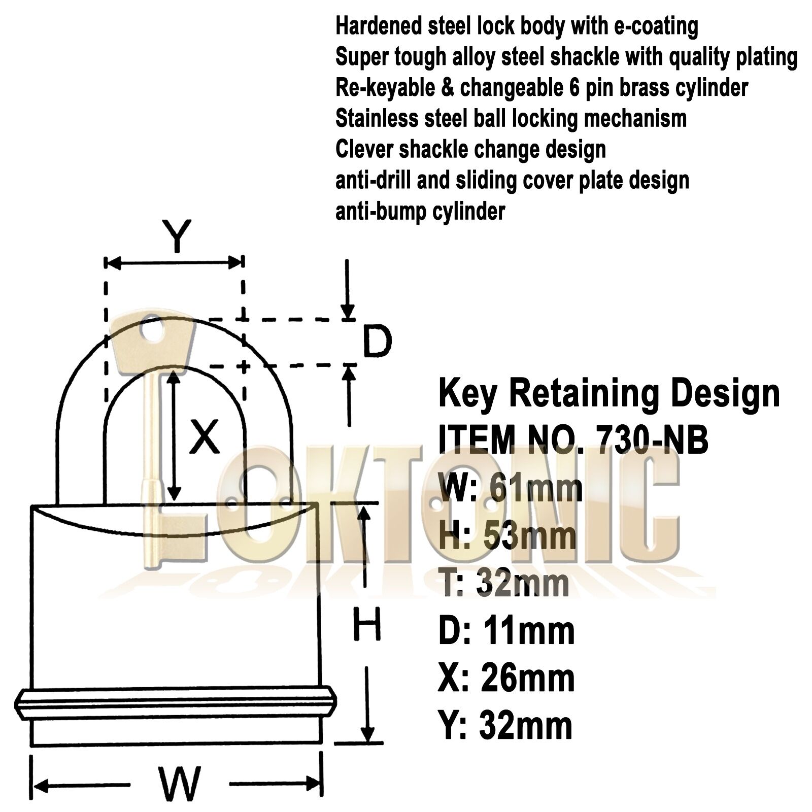 Federal FD730 Sold Secure Silver CEN 4 Super Heavy Duty Solid Steel Padlocks - Image 5