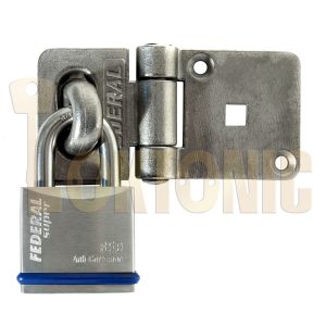 Federal Heavy Duty Stainless Steel Hasp & Padlock Set Shed Garage Gate Van