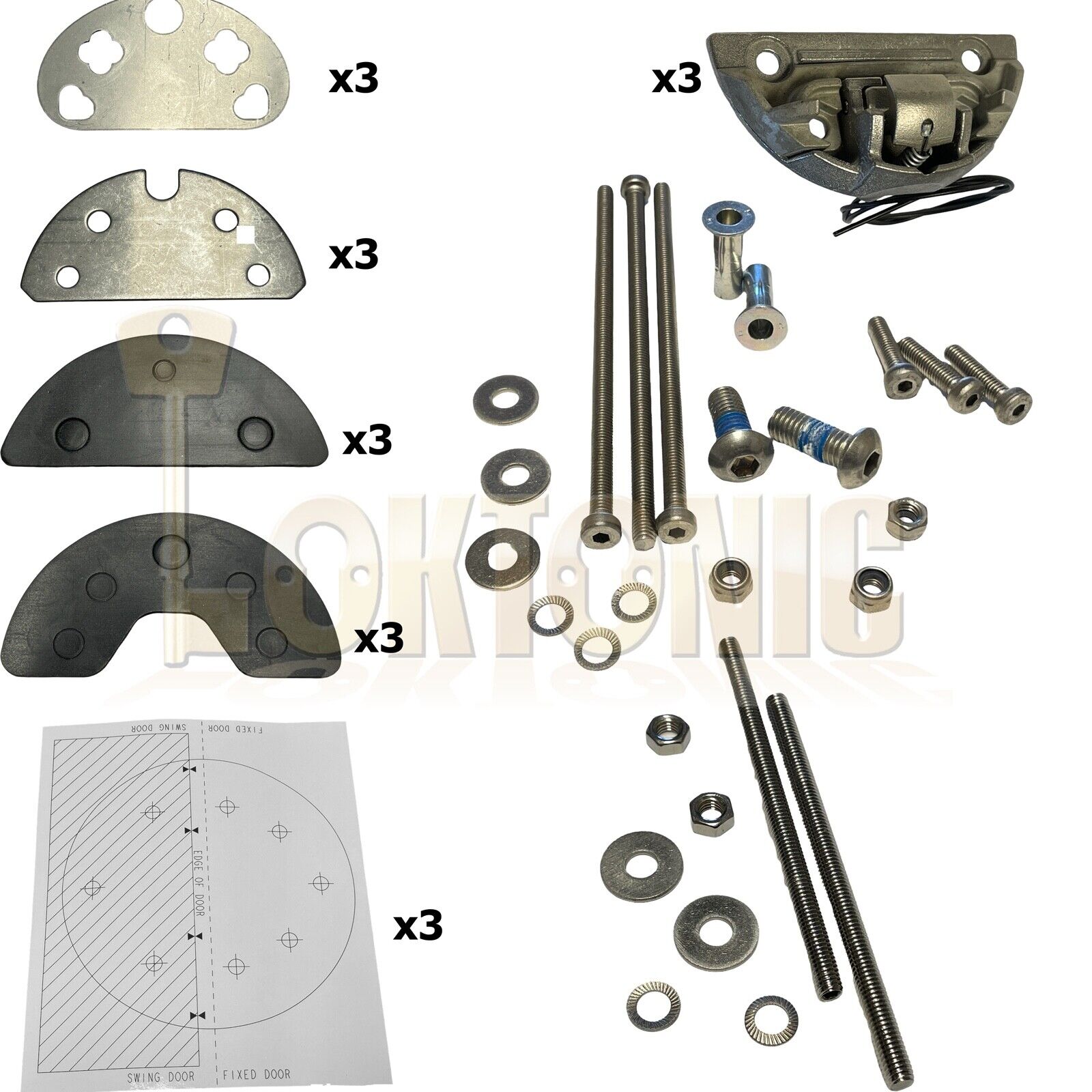 Meroni Grey Trio ME8090 UFO3 High Security Van Door Dead Locks - Image 3