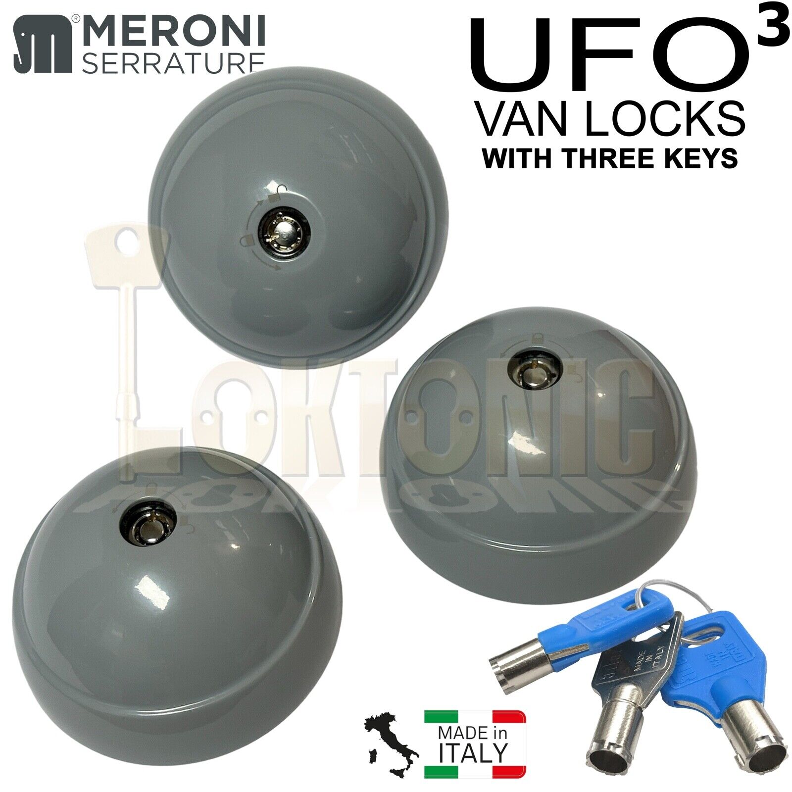 Meroni Grey Trio ME8090 UFO3 High Security Van Door Dead Locks - Image 4