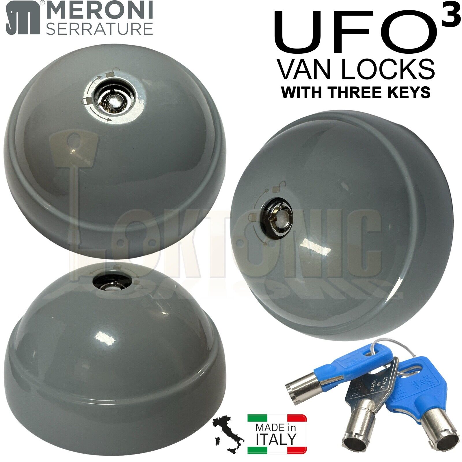 Meroni Grey Trio ME8090 UFO3 High Security Van Door Dead Locks