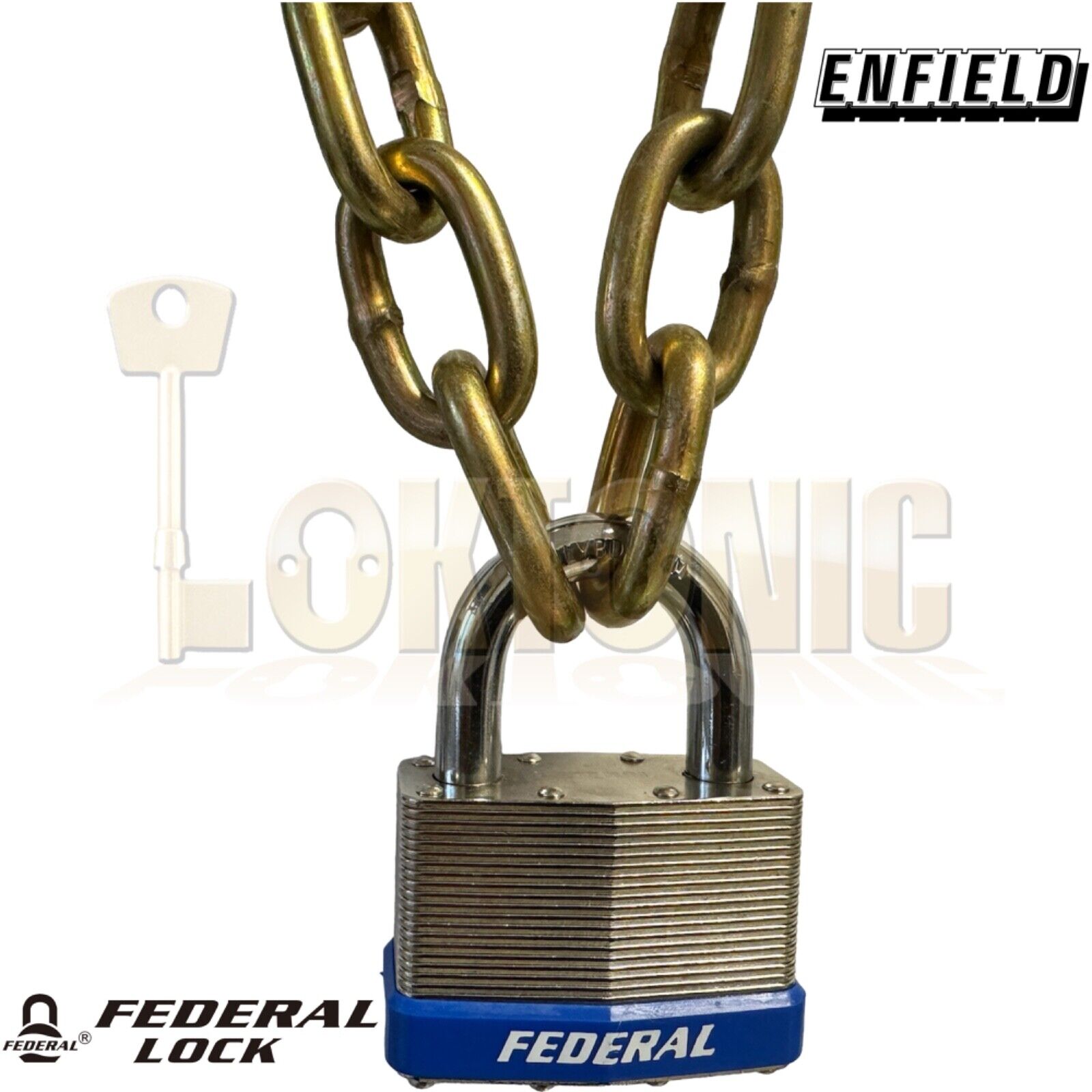 Enfield 8mm Through Hardened Steel Chain 65mm Padlock Bike Bicycle Sheds Gates - Image 7