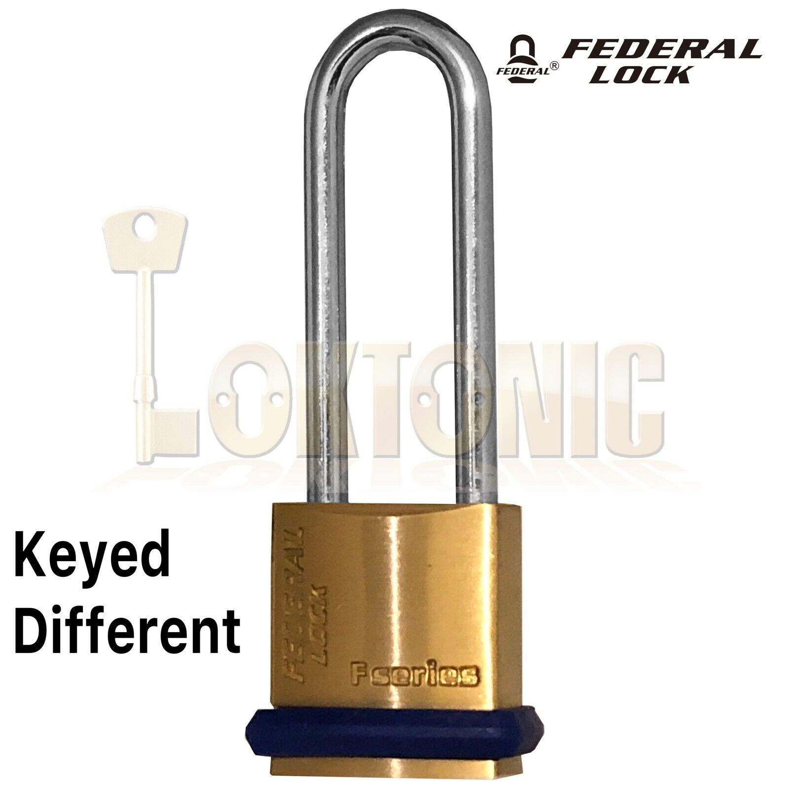 Federal 22F KA206 Brass Long Shackle Padlock Shed Gate Locker Suitcase Travel - Image 10