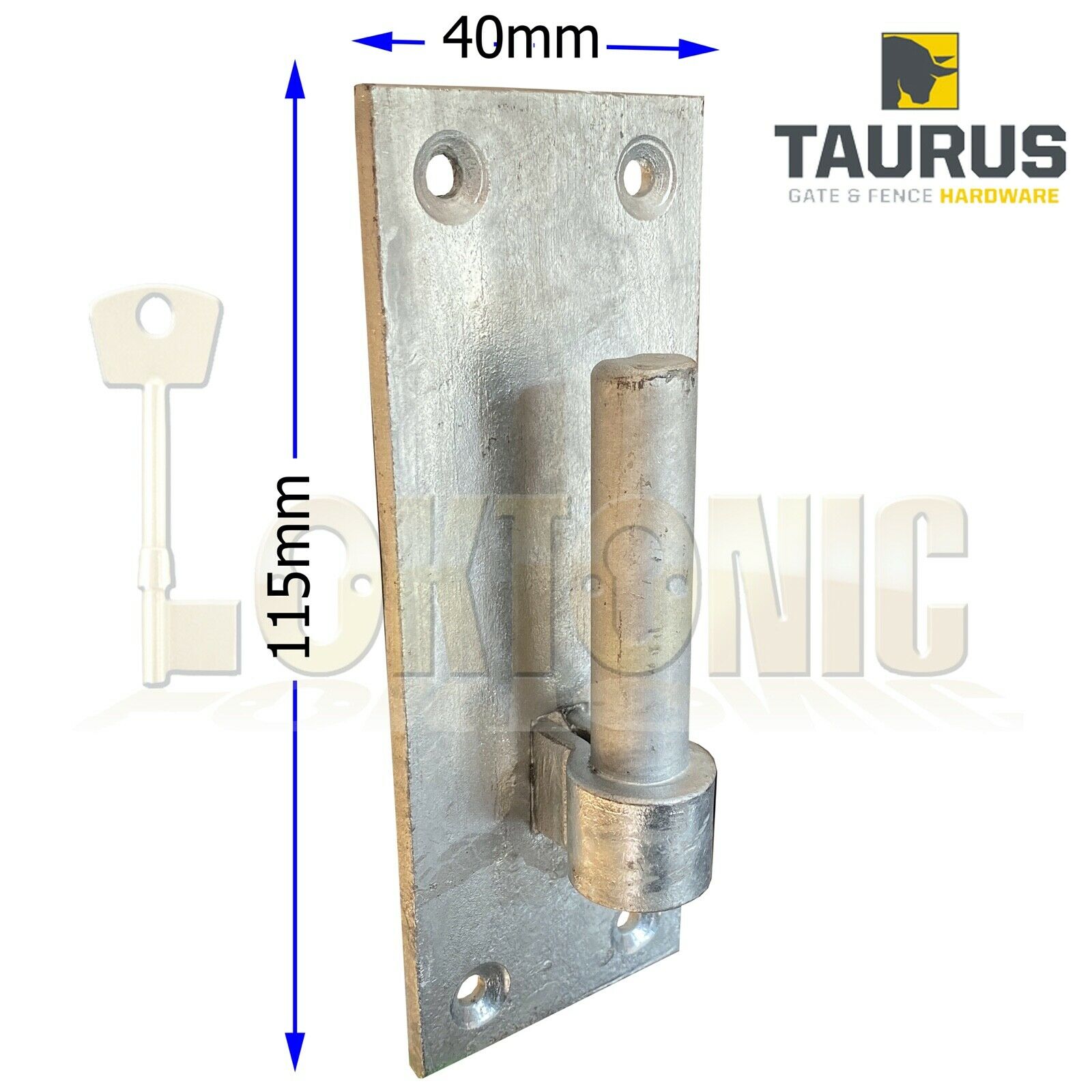 Pair Galvanised Heavy Gate Field Hook On Plate Hinge + Screws 12-16-19mm Ø Pin - Image 4