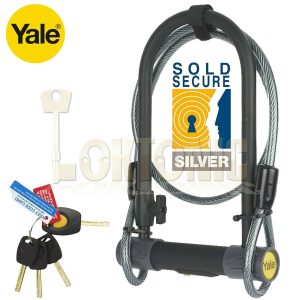 Yale YUL2C High Security Heavy Duty Bike Quad U-Lock with Cable 4 Laser Keys