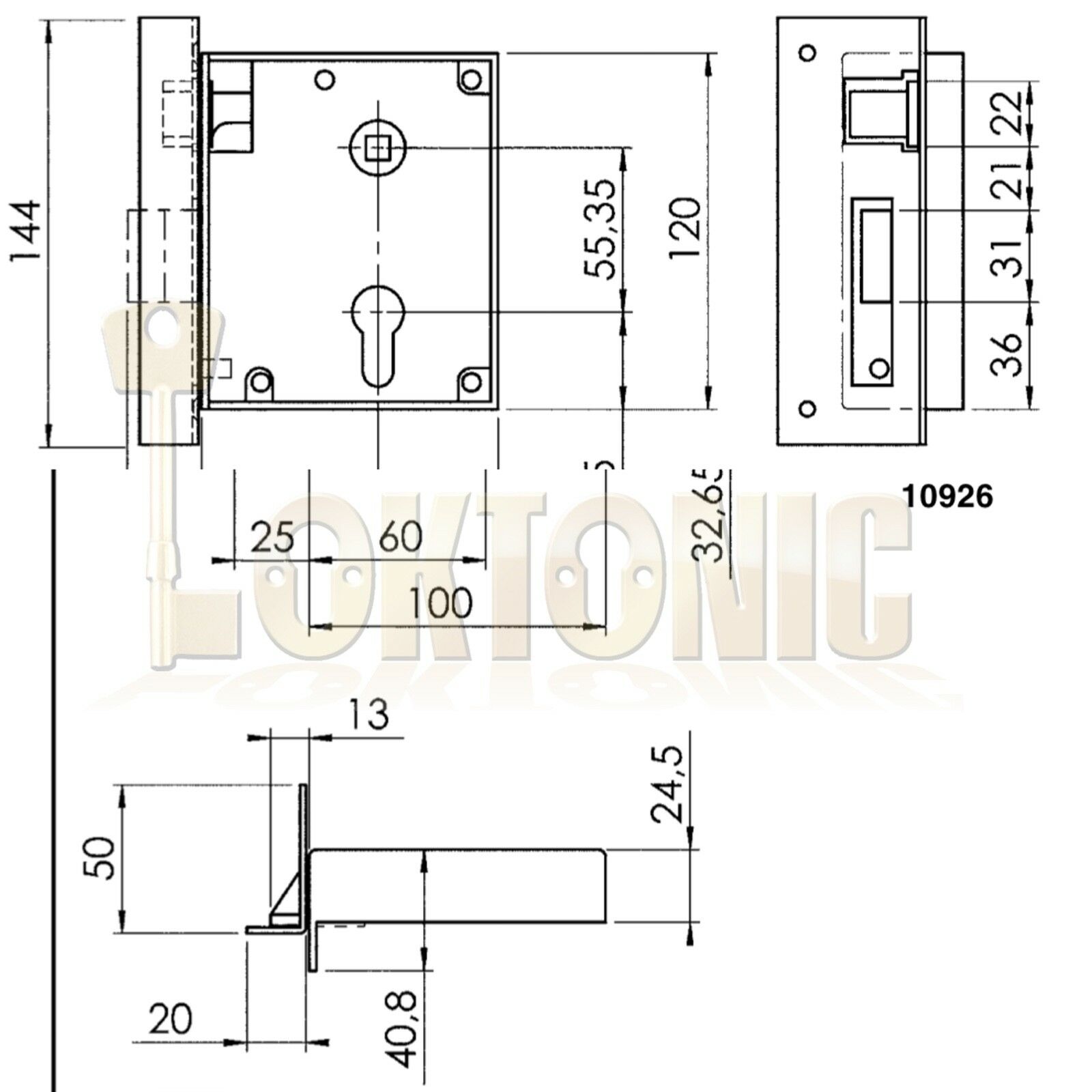 AMF Heavy Duty Rim Lock Outward Opening Wood Shed Gate Sashlock Made In Germany - Image 3