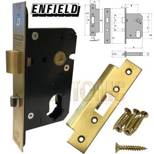 Enfield 63mm Dual Profile Euro Oval Cylinder Mortice Night Latch Anti-Thrust