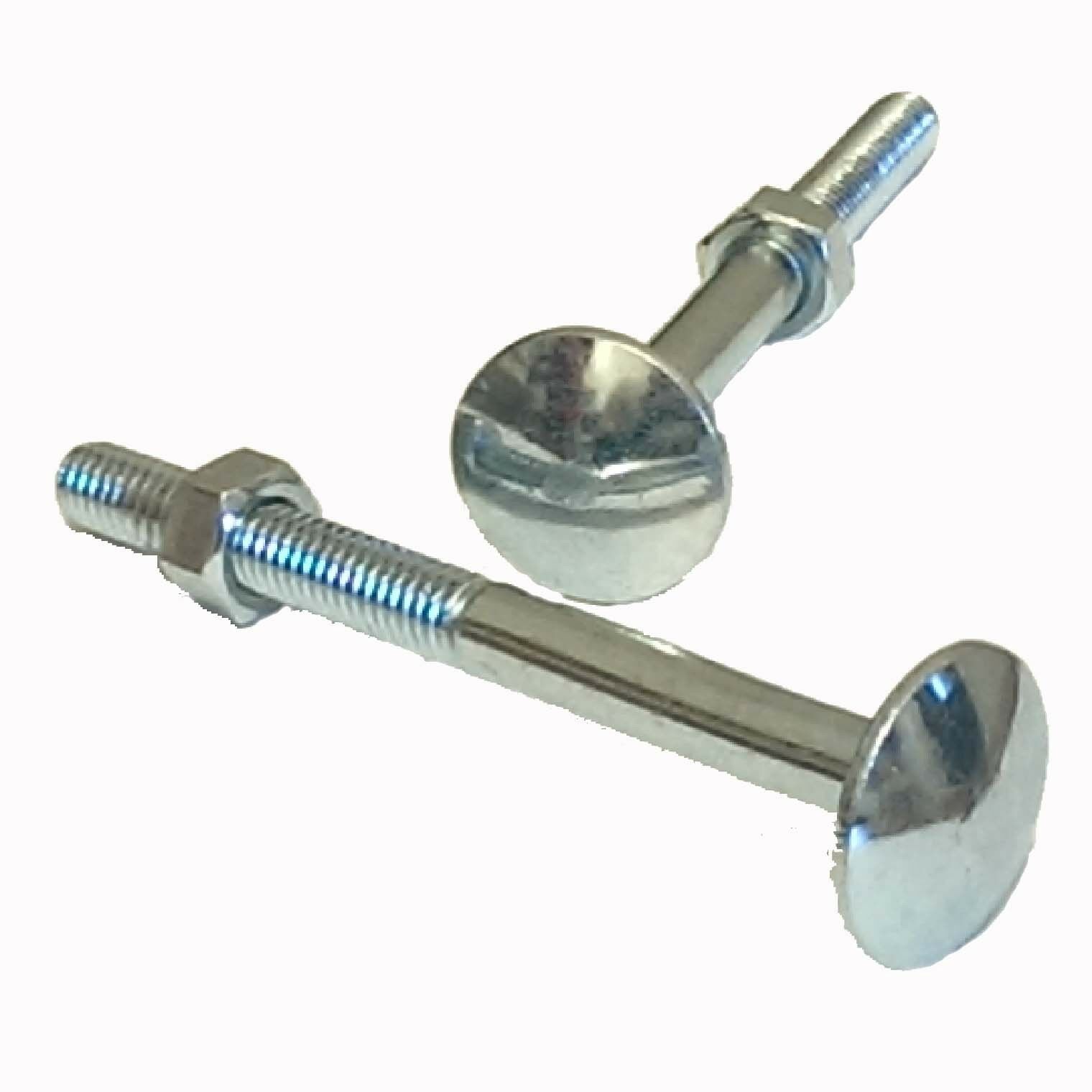 Enfield M8 X 90 Zinc Coach Bolts Cup Square Carriage Hexagon Nuts Screws Pack 10