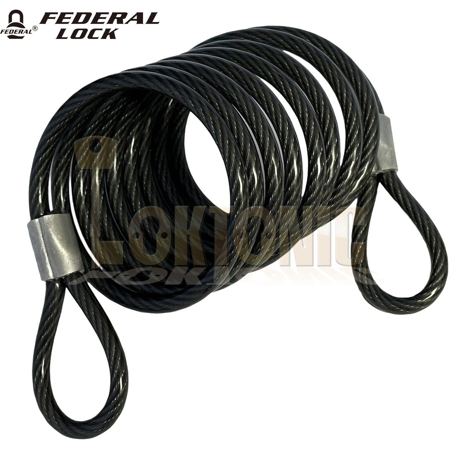 Federal Bike Bicycle Security 6.3mm Spiral Steel Cable & 45mm Brass Padlock - Image 4