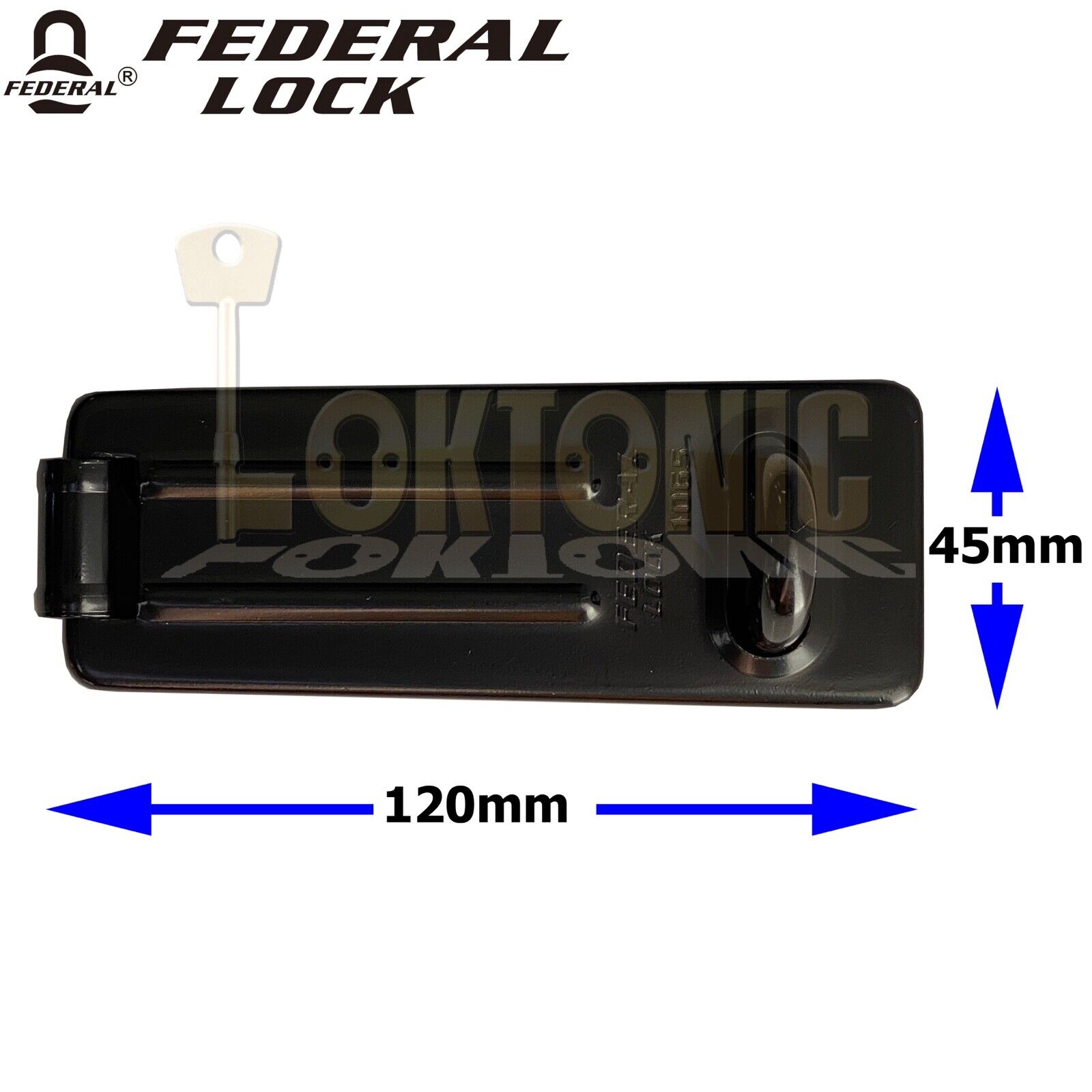 Federal Security Shed Gate Steel Hasp & Staple Padlock Set - Image 5