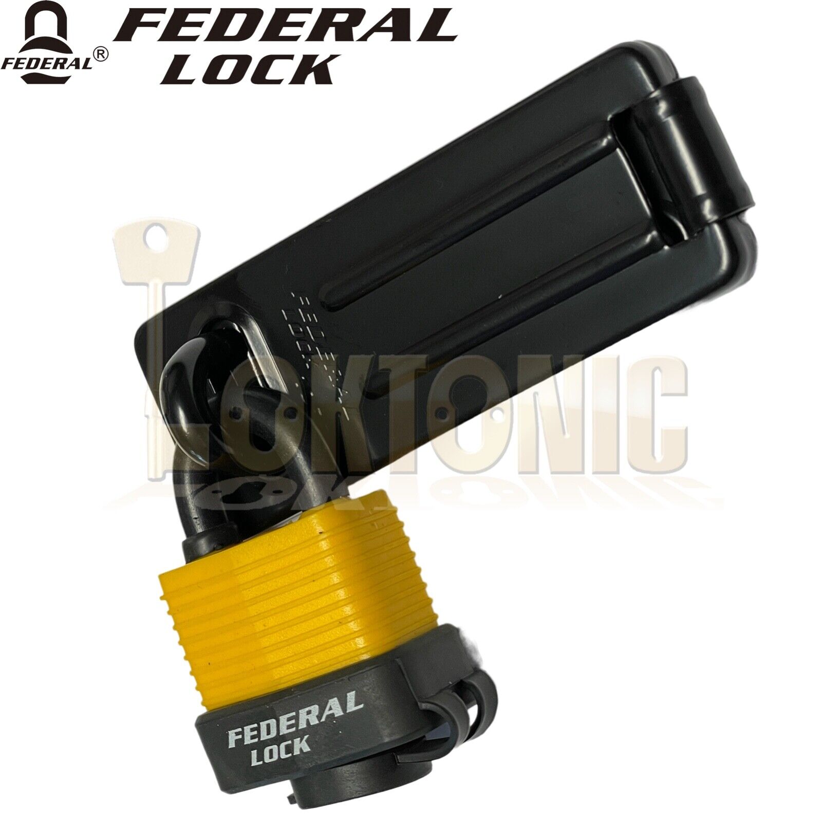 Federal Security Shed Gate Steel Hasp & Staple Padlock Set - Image 7