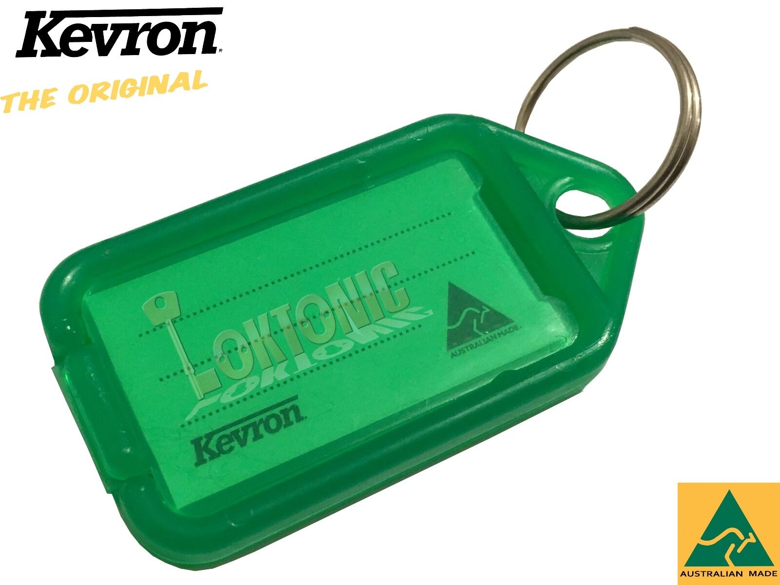 Kevron Pack 10 ID5 GREEN 100% Genuine Plastic Clicktag Label Key Tags Click Tag