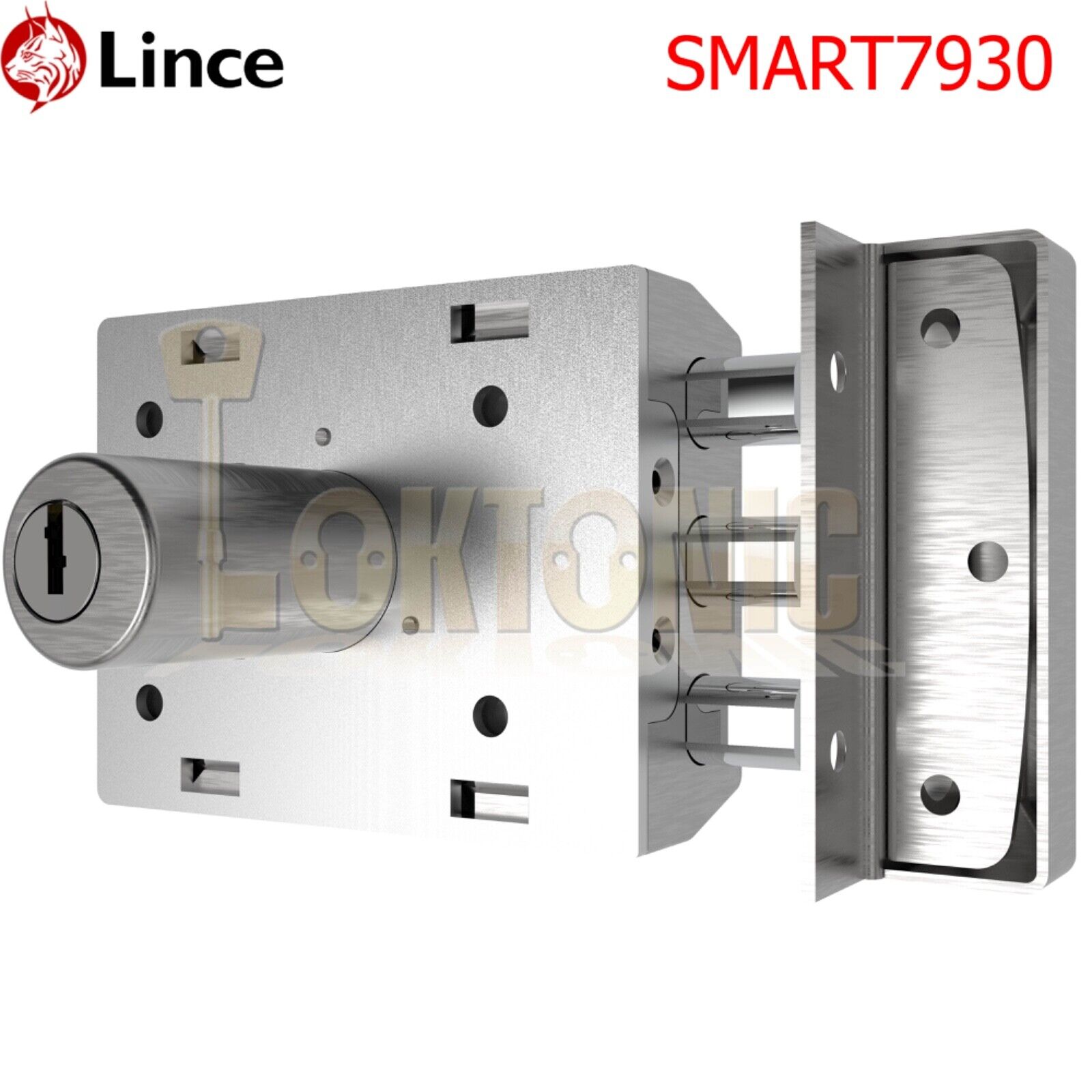 Lince Smart 7930 Rim Door Lock High Security Sliding Dead Bolt Built-In Alarm - Image 4