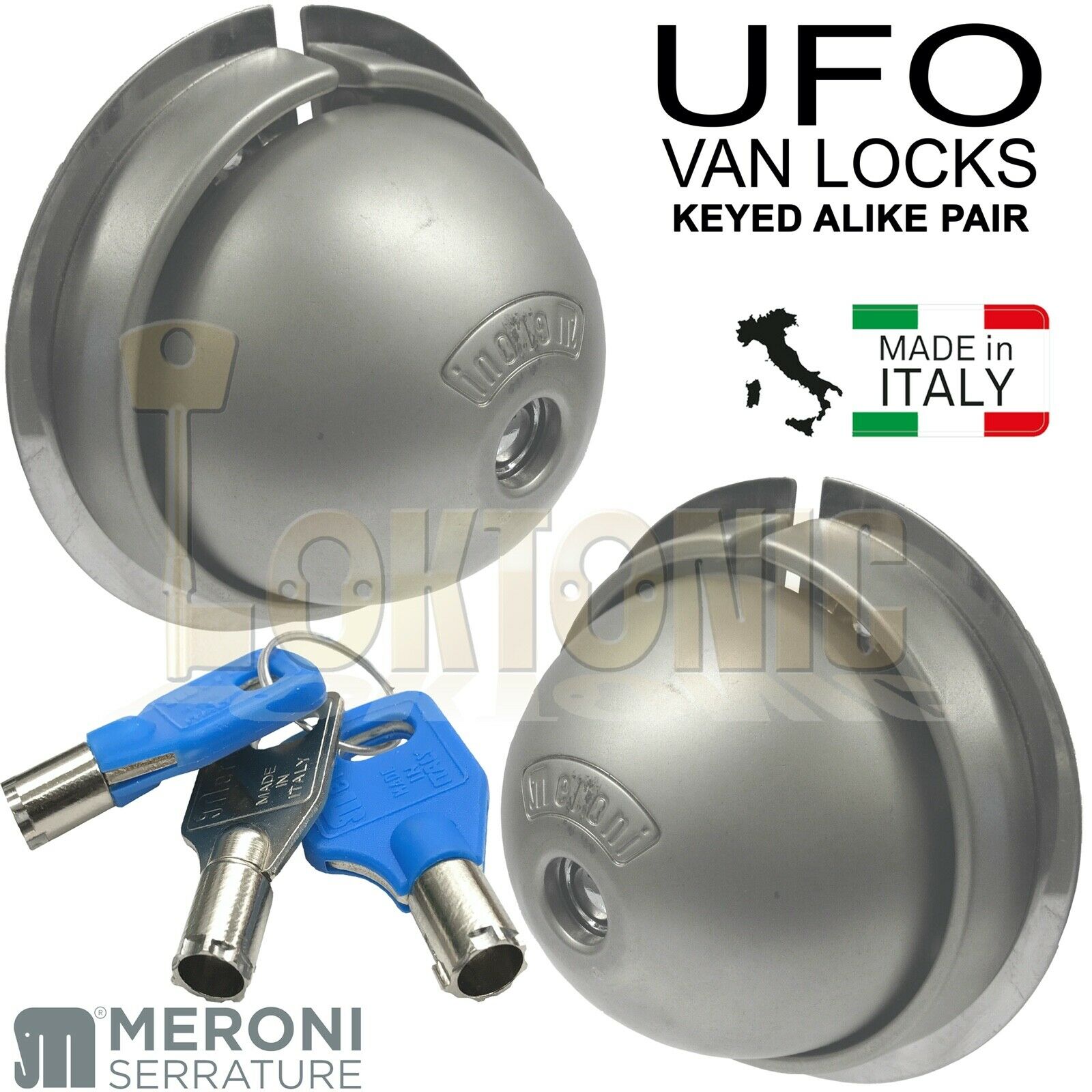 Meroni ME8080 UFO Van Door Locks Pair Same Key KA Gates Sheds Glass Doors
