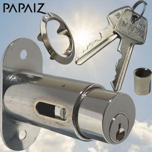 Papaiz Sliding Glass Showcase Wooden Door Push Cylinder Plunger Lock Furniture