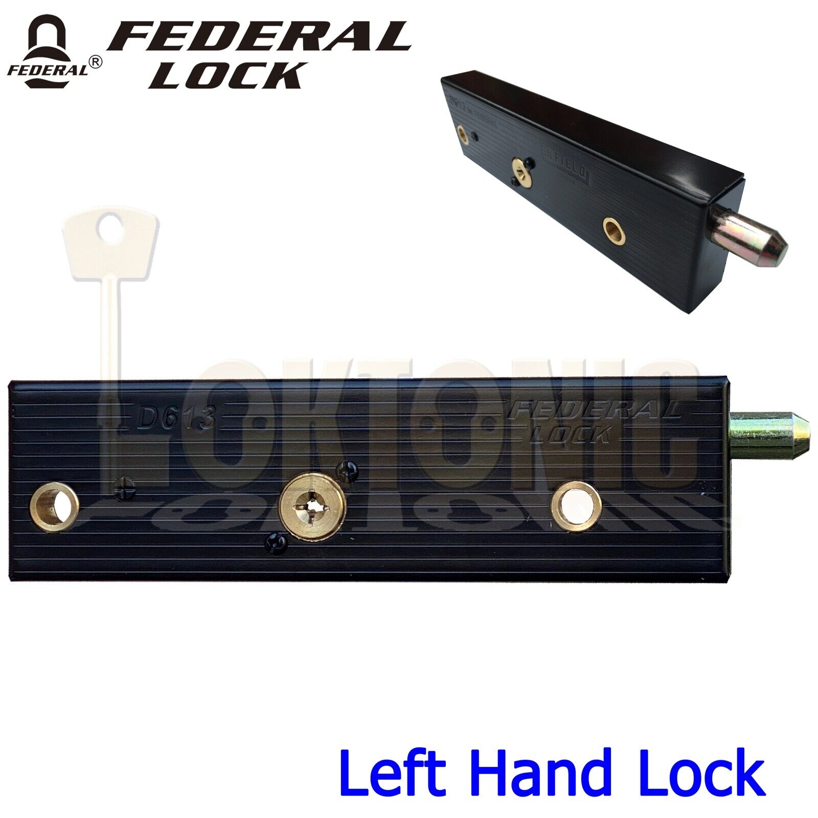 Federal Enfield Garage Door Bolts Locks LONG Key Singles LH-RH High Security MK3 - Image 9