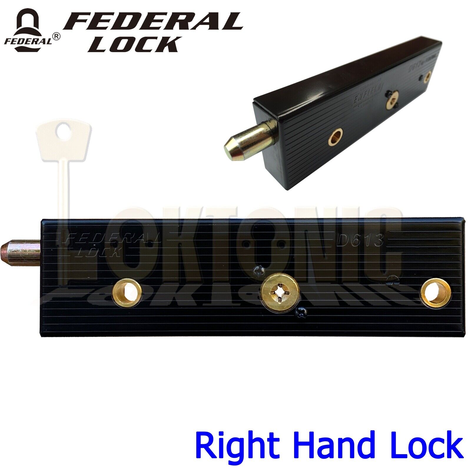 Federal Enfield Garage Door Bolts Locks LONG Key Singles LH-RH High Security MK3 - Image 10