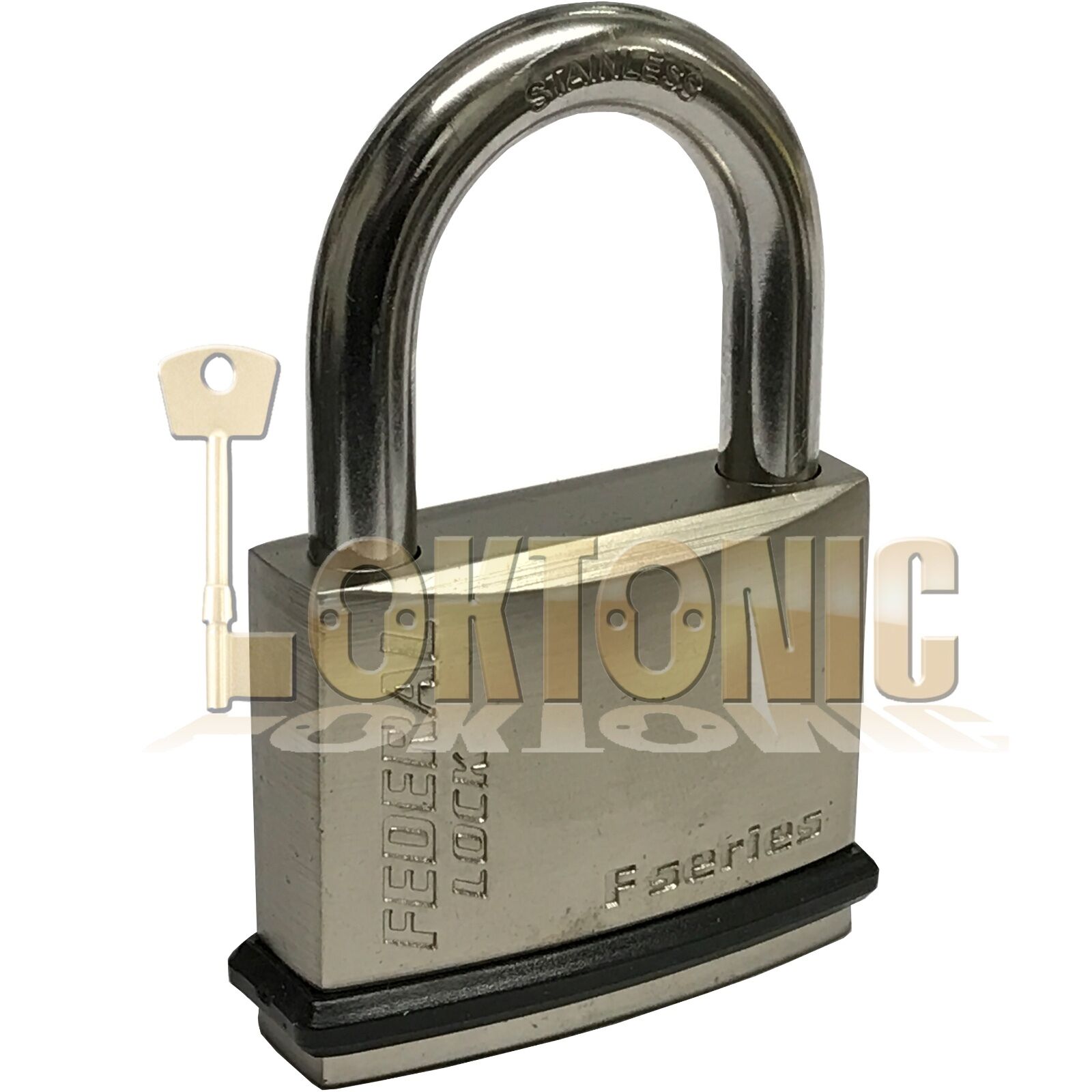 Federal Weather Resistant Waterproof Stainless Steel Shackle Brass Padlock NPS - Image 5