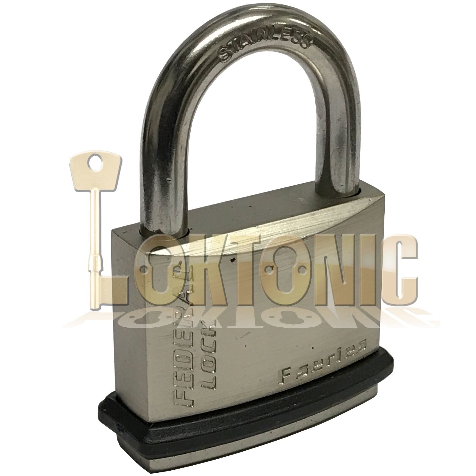 Federal Weather Resistant Waterproof Stainless Steel Shackle Brass Padlock NPS - Image 4
