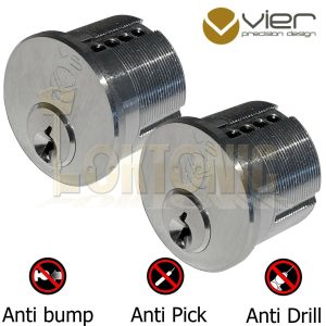 Vier Screw in Round Mortice Cylinder Lock Barrel Pair to Suit Adams Rite Lock