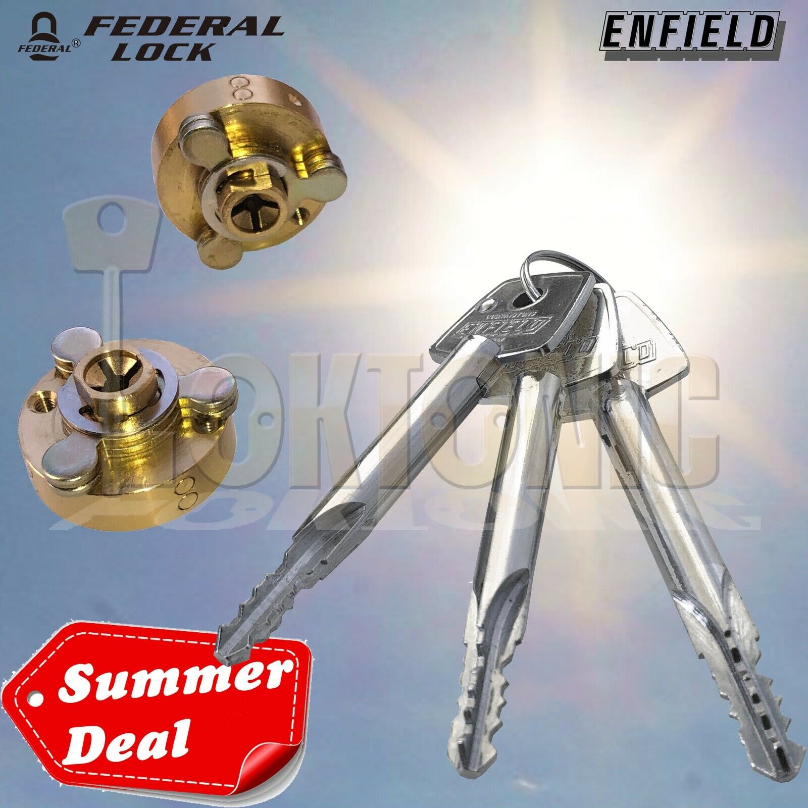 Enfield Garage Door Bolts Locks Replacement Set Cylinder Plug Cores With 3 Keys