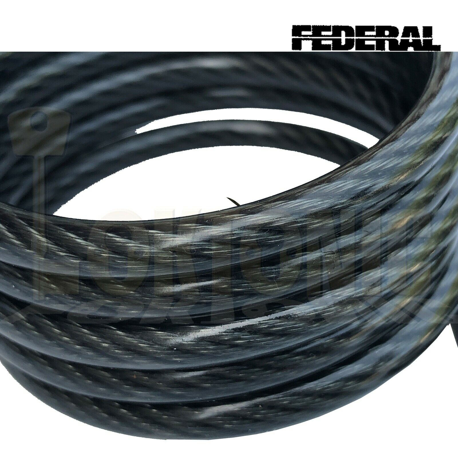 Federal 1.8m 6.3mm Bicycle Quad Bike Security Spiral Steel Loop Cable Chain - Image 3