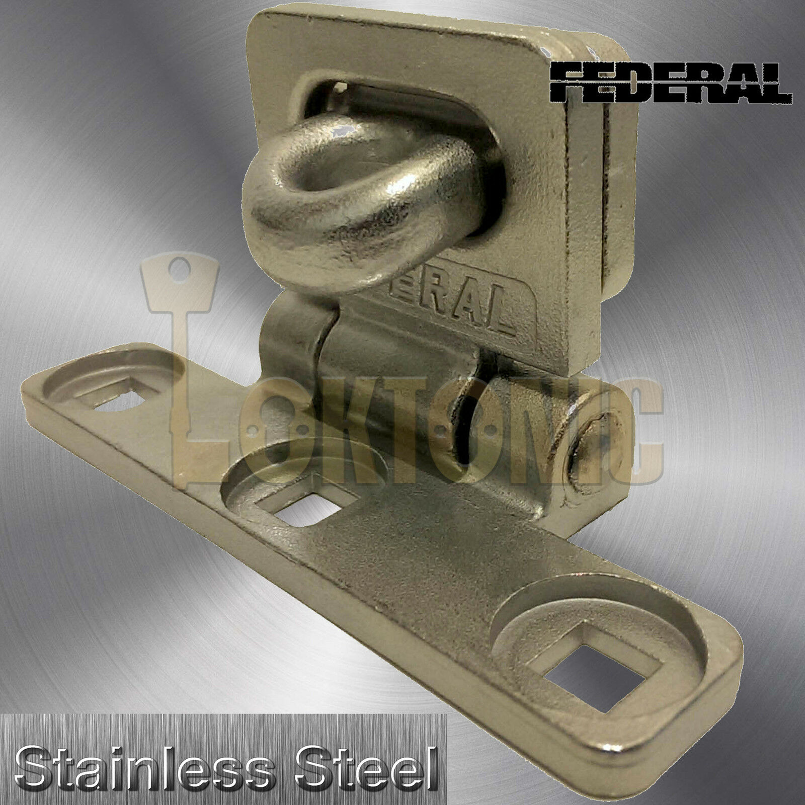Federal FD701 Heavy Duty T-Shape Stainless Steel Van Shed Garage Hasp And Staple - Image 6