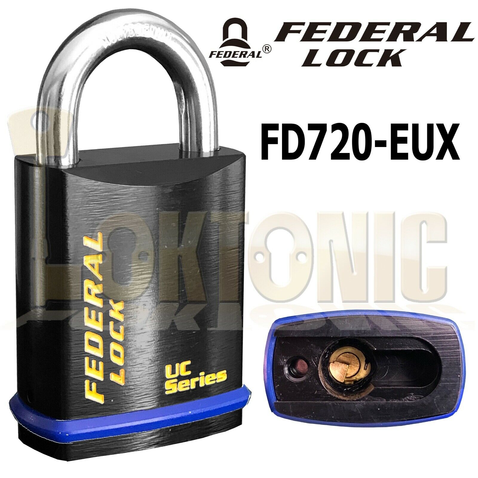 Federal FD720EUX Solid Steel Lock Body Padlock To Suit Double Euro Cylinder