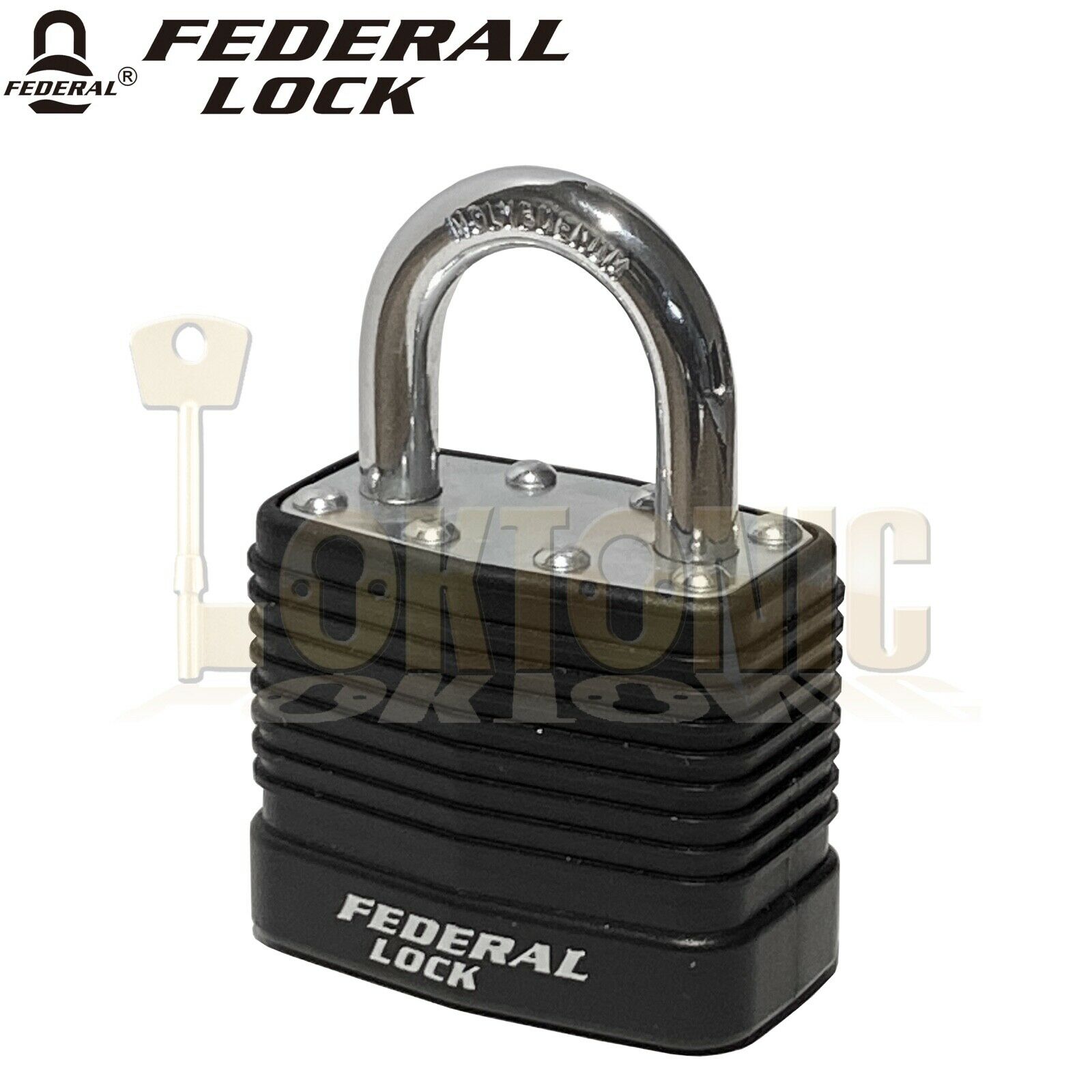 Federal Medium Security Weather Protected Padlock + Hasp Combo Shed Gate Garage - Image 3