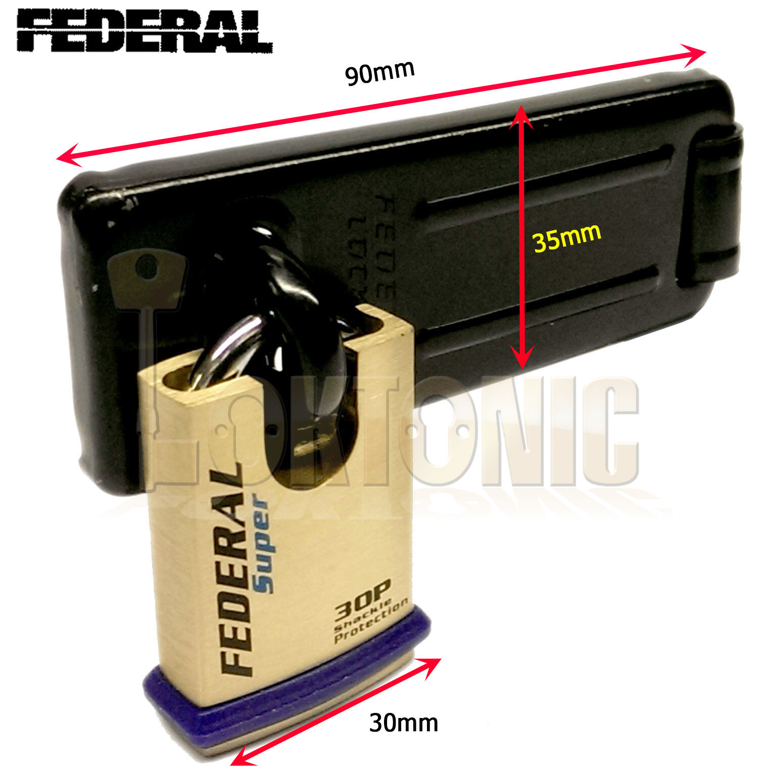 Federal Security Shed Gate Lock Hasp Staple And Padlock Combo FD1055 FD30P