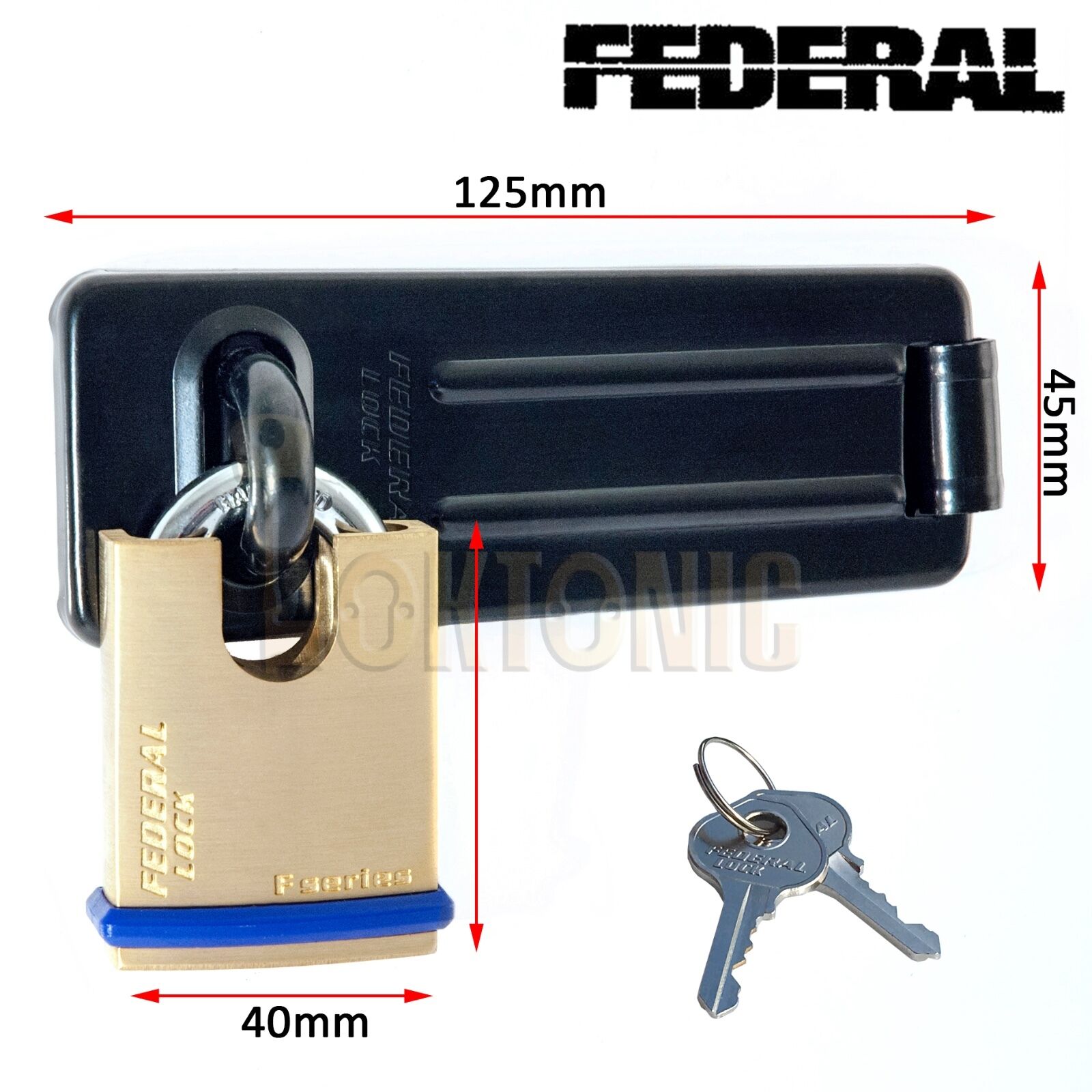 Federal Security Shed Gate Lock Hasp Staple And Padlock Combo FD1065 FD40P