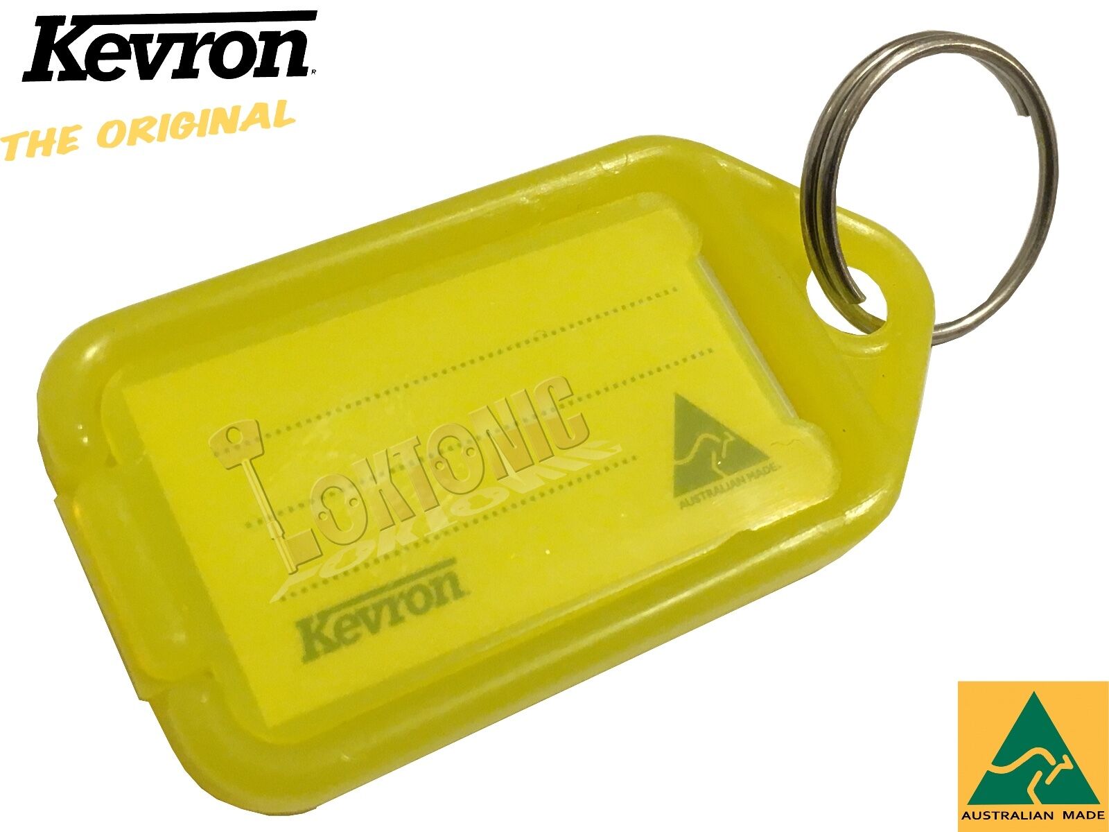 Kevron Pack 10 ID5 YELLOW 100% Genuine Plastic Clicktag Label Key Tags Click Tag