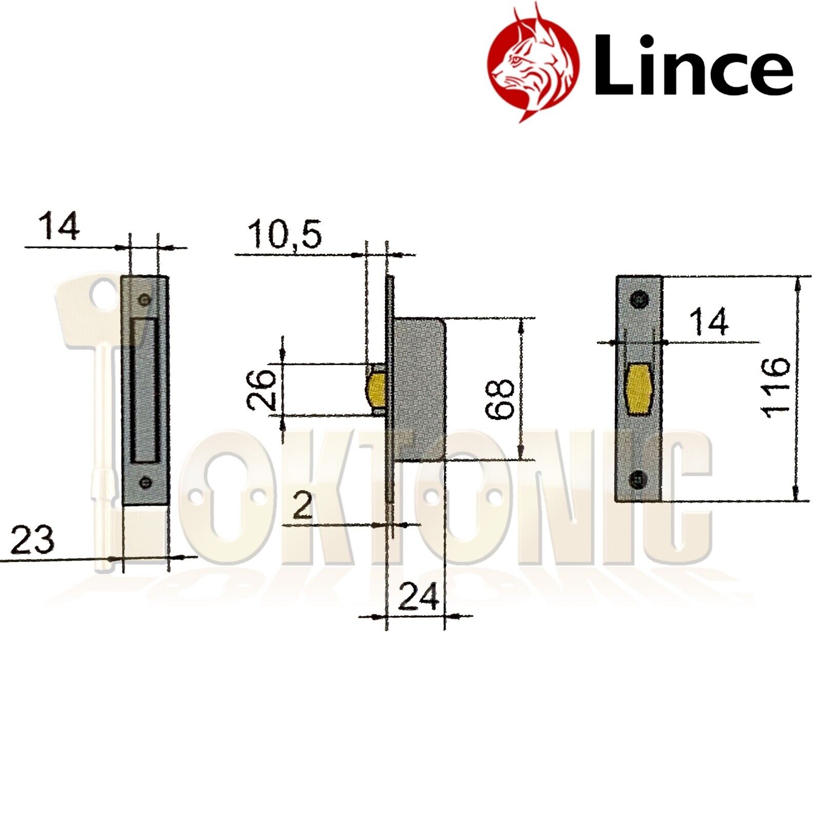 Lince Black Mortice Narrow Stile Small Nylon Roller Latch - Image 4
